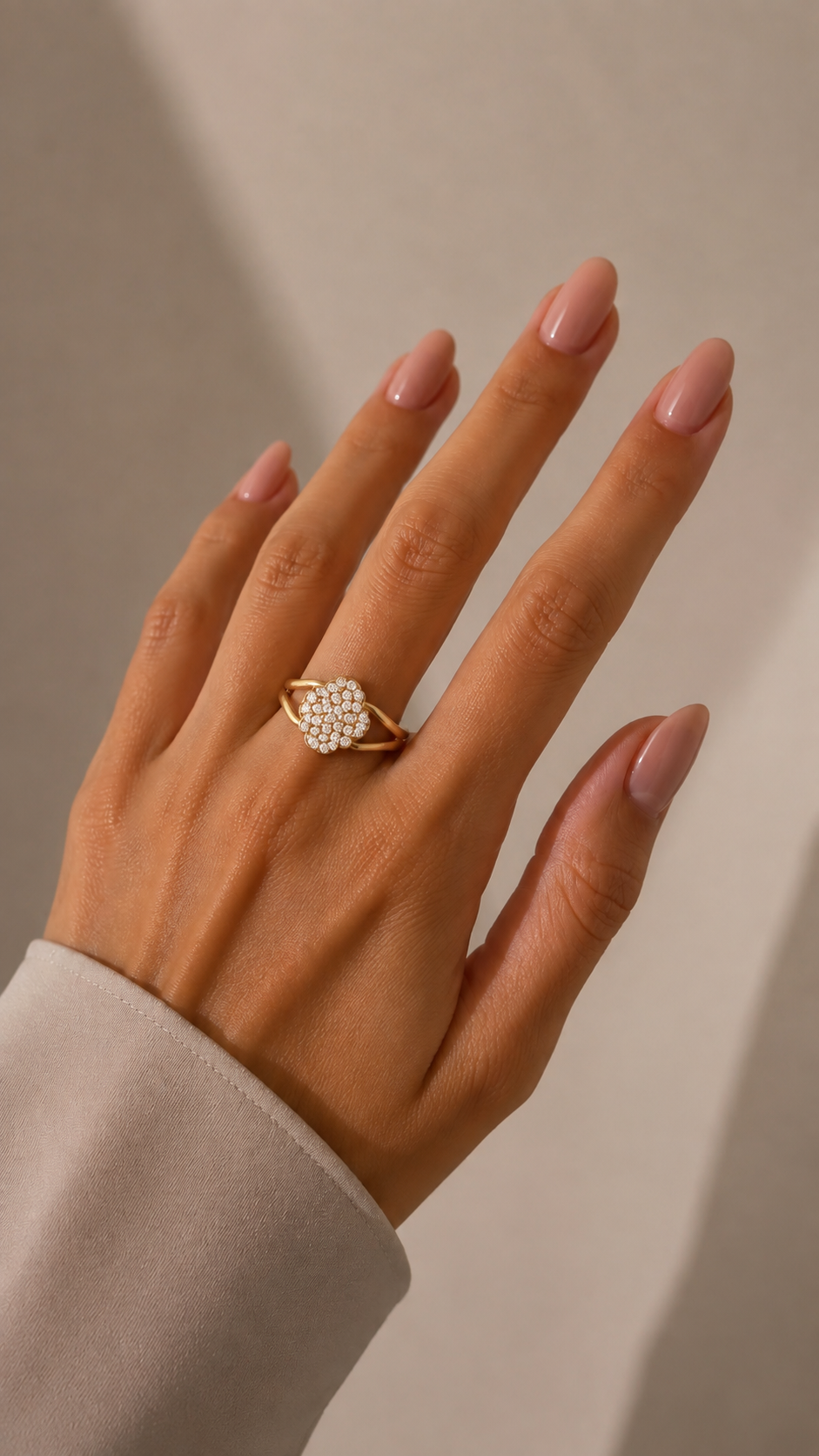 Anello Quadrifoglio Strass