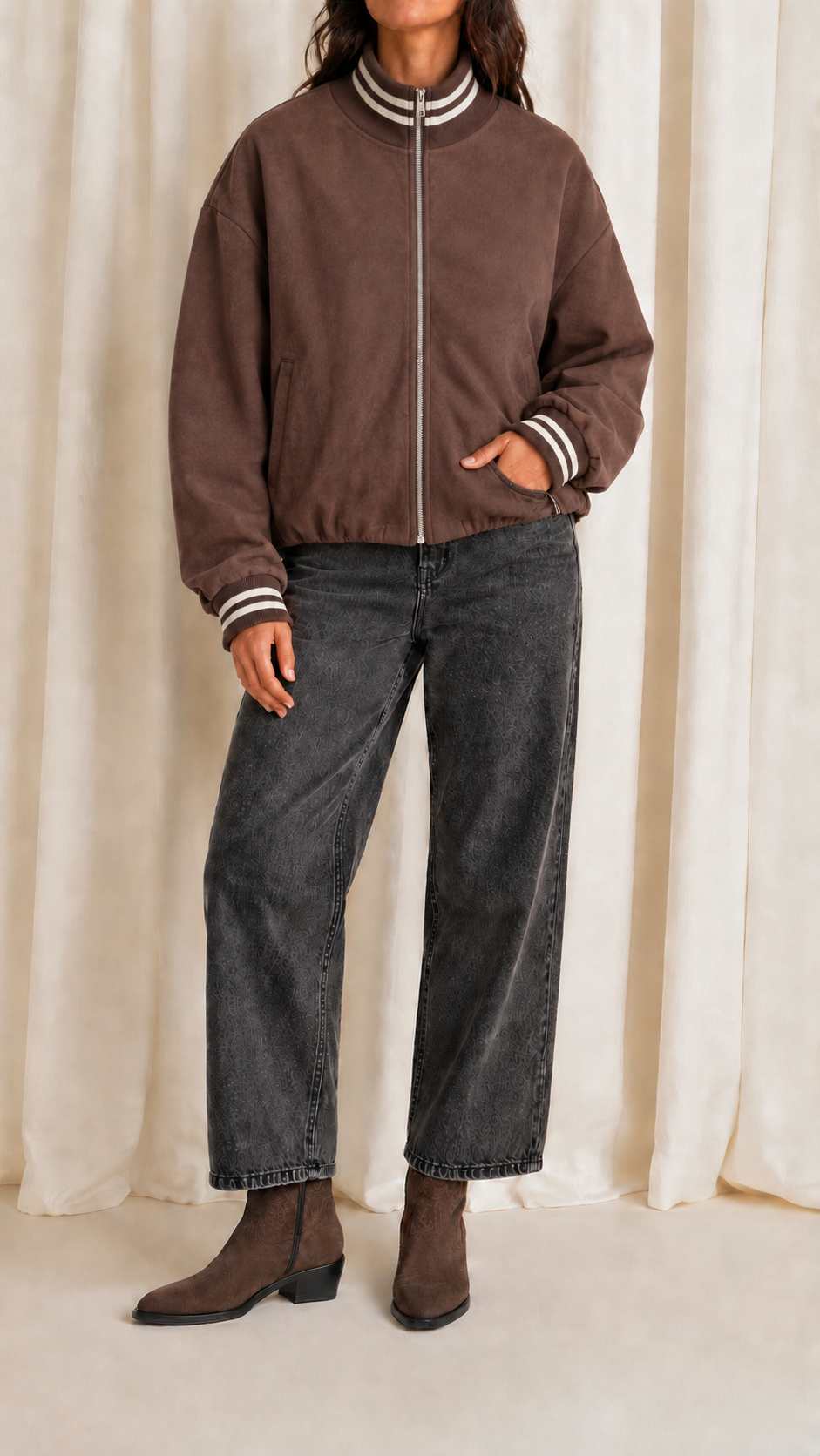 Bomber Suede College Choco