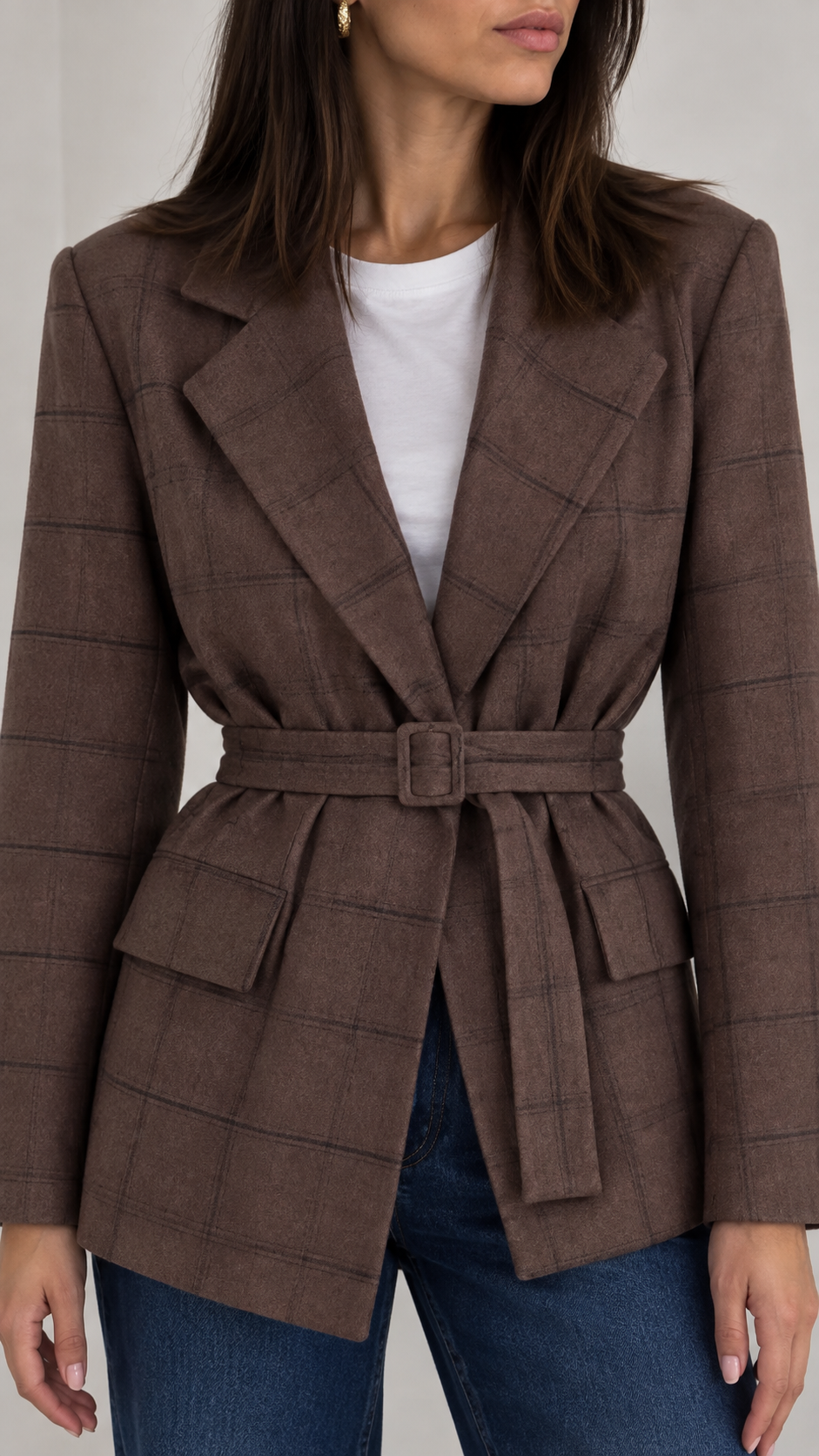 Blazer Check Belt Choco