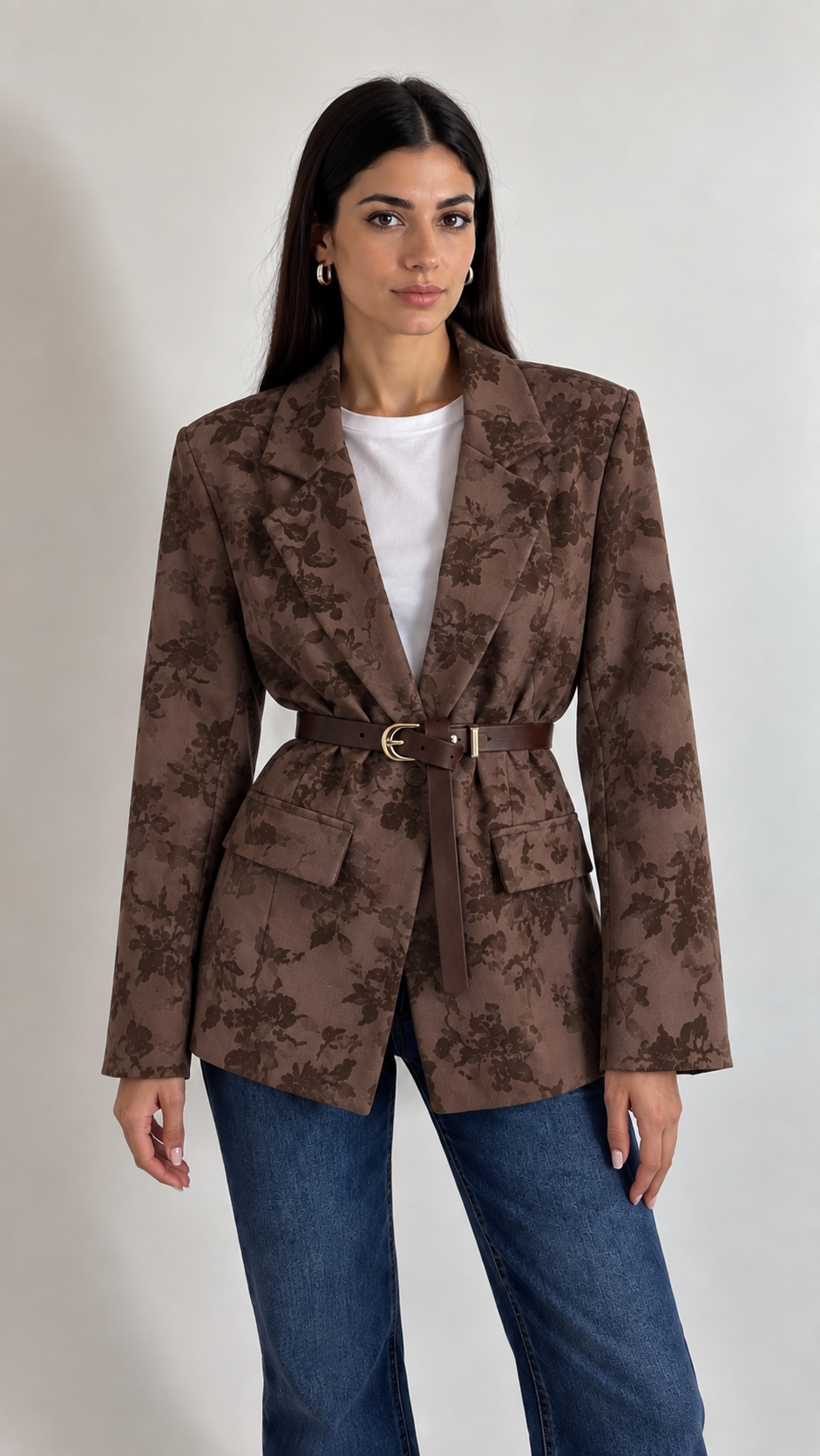 Blazer Floral Belt Choco