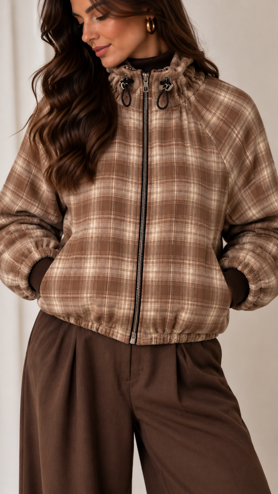 Check Balloon Jacket