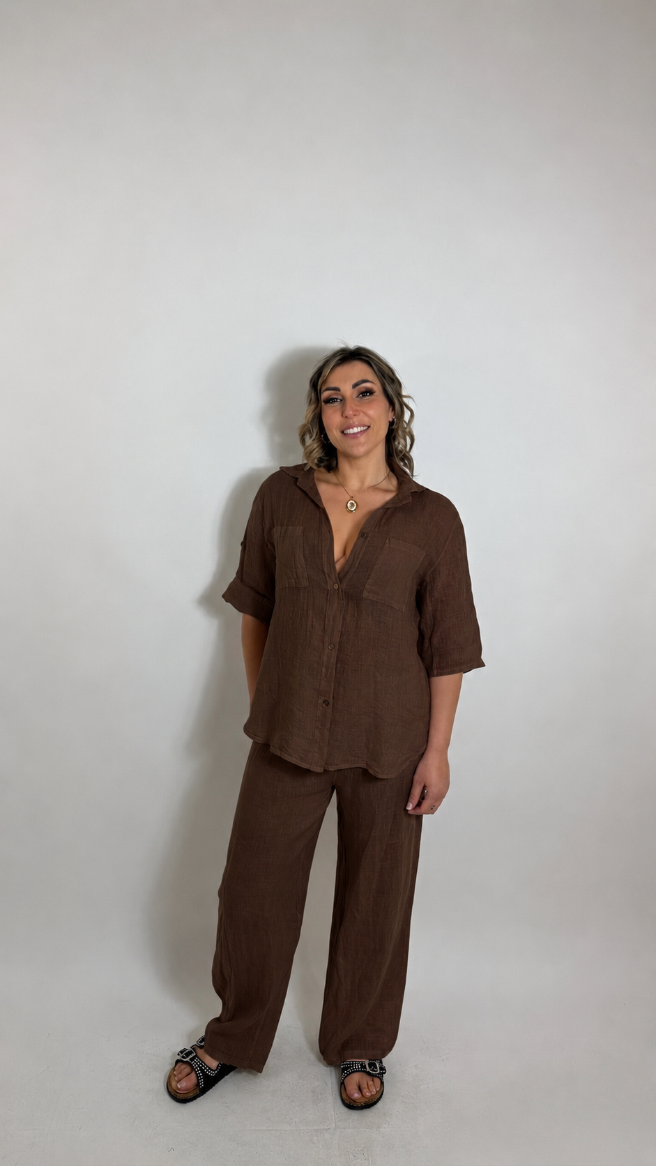 Pantalone Lino Choco