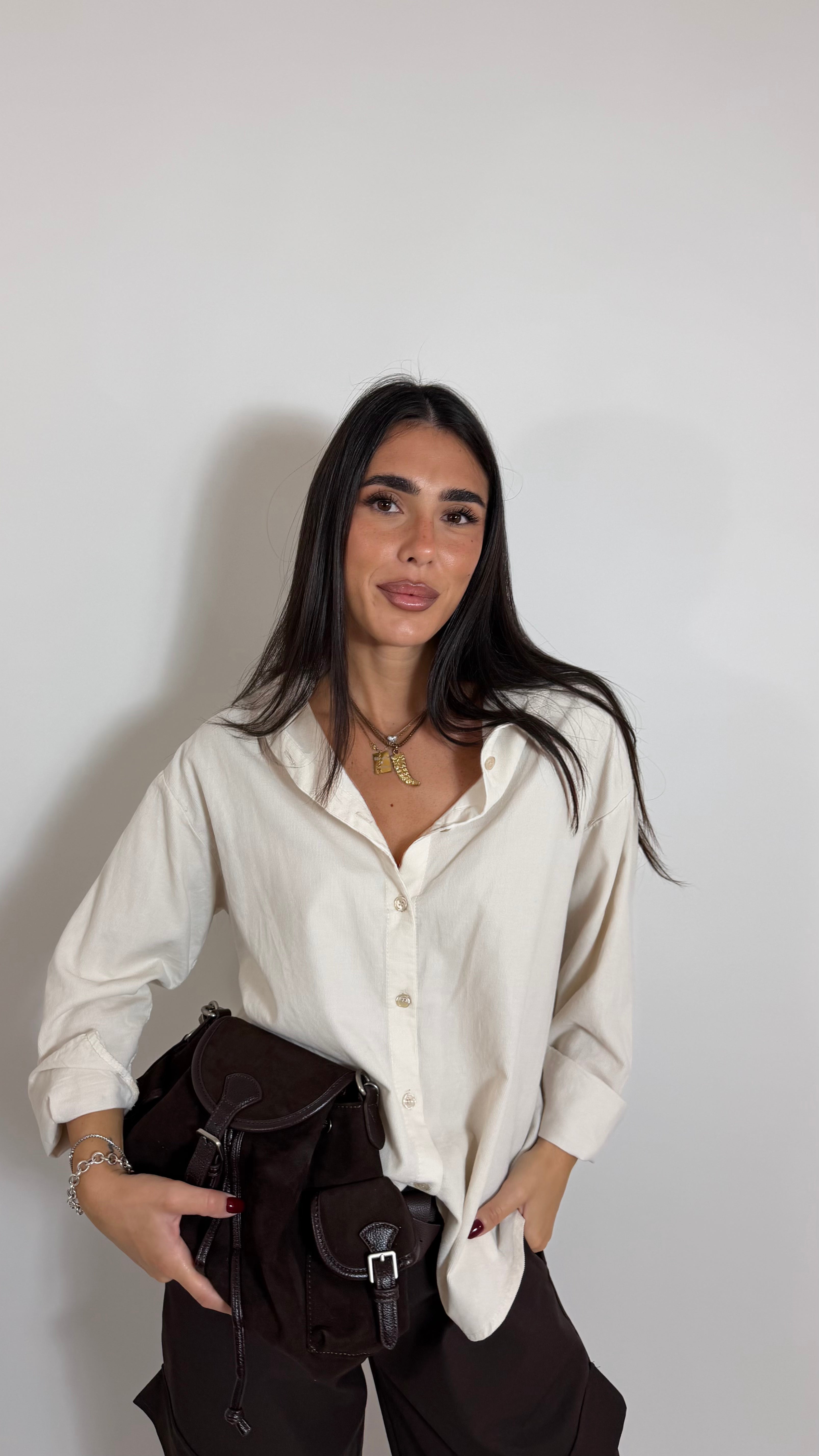 Camicia Velvet Stripe Burro