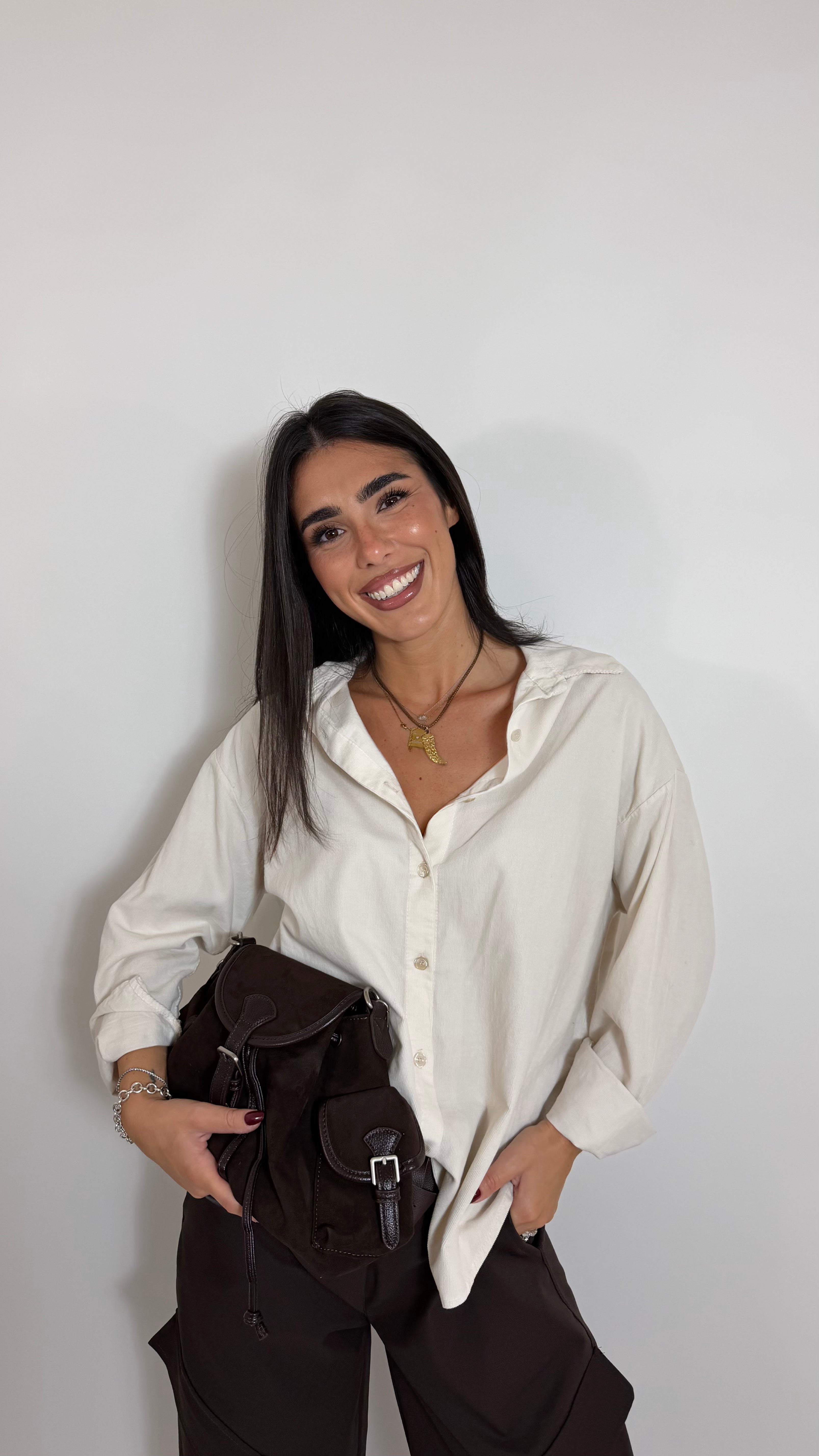 Camicia Velvet Stripe Burro
