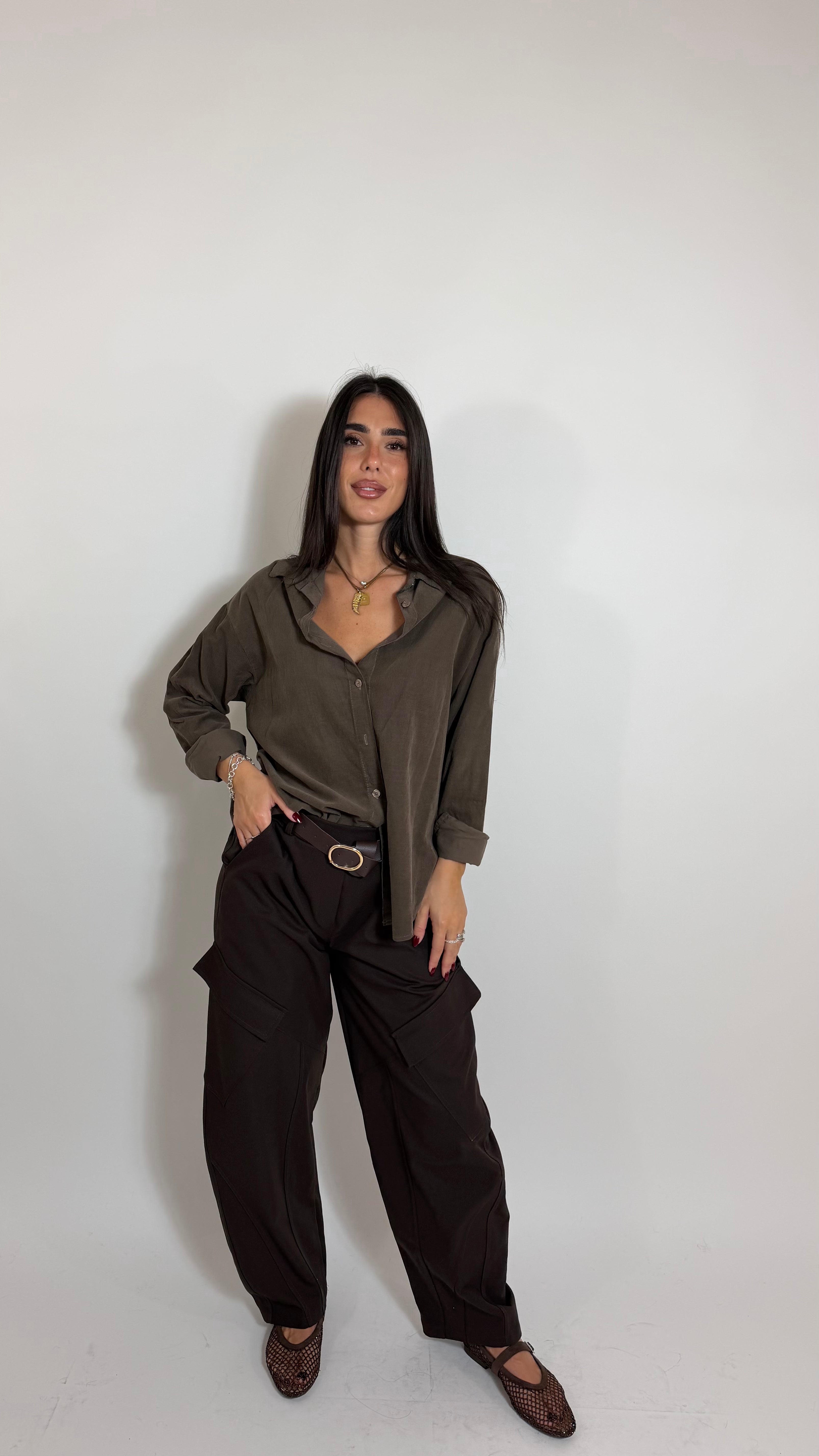 Camicia Velvet Stripe Choco