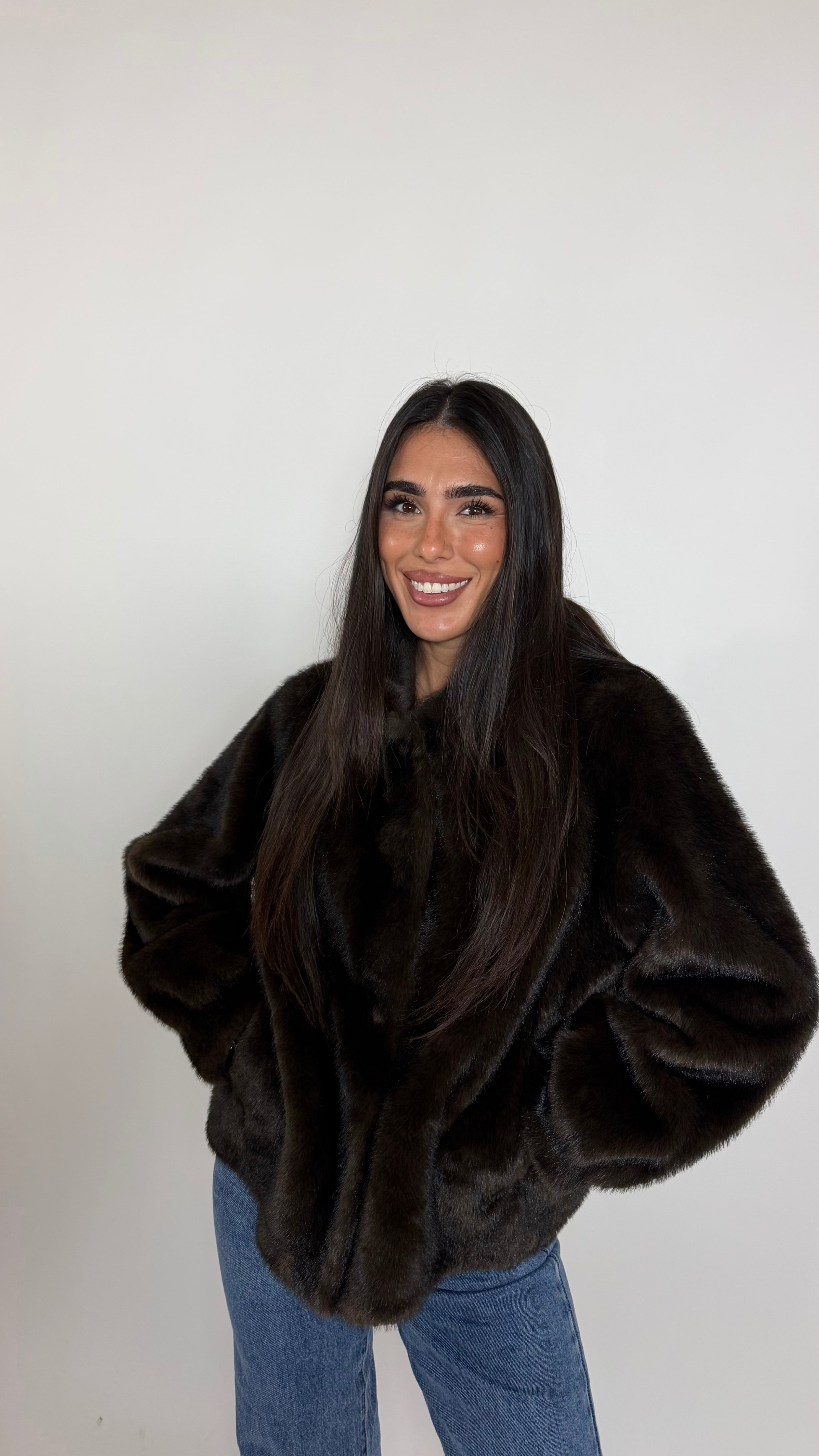 Cappotto Shearling Fur con Cappuccio