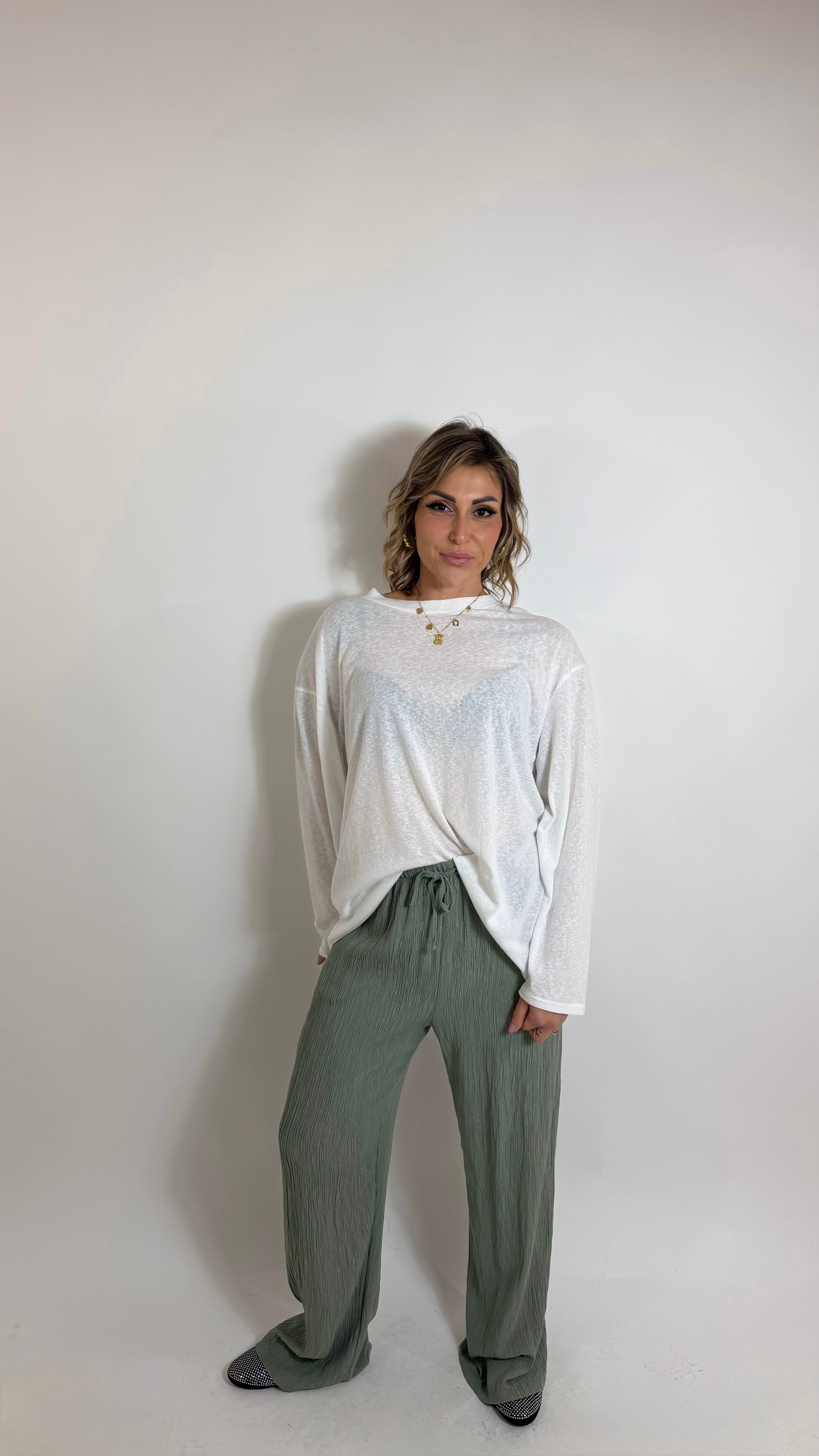 Pure Viscose Flow Pant Verde Utility