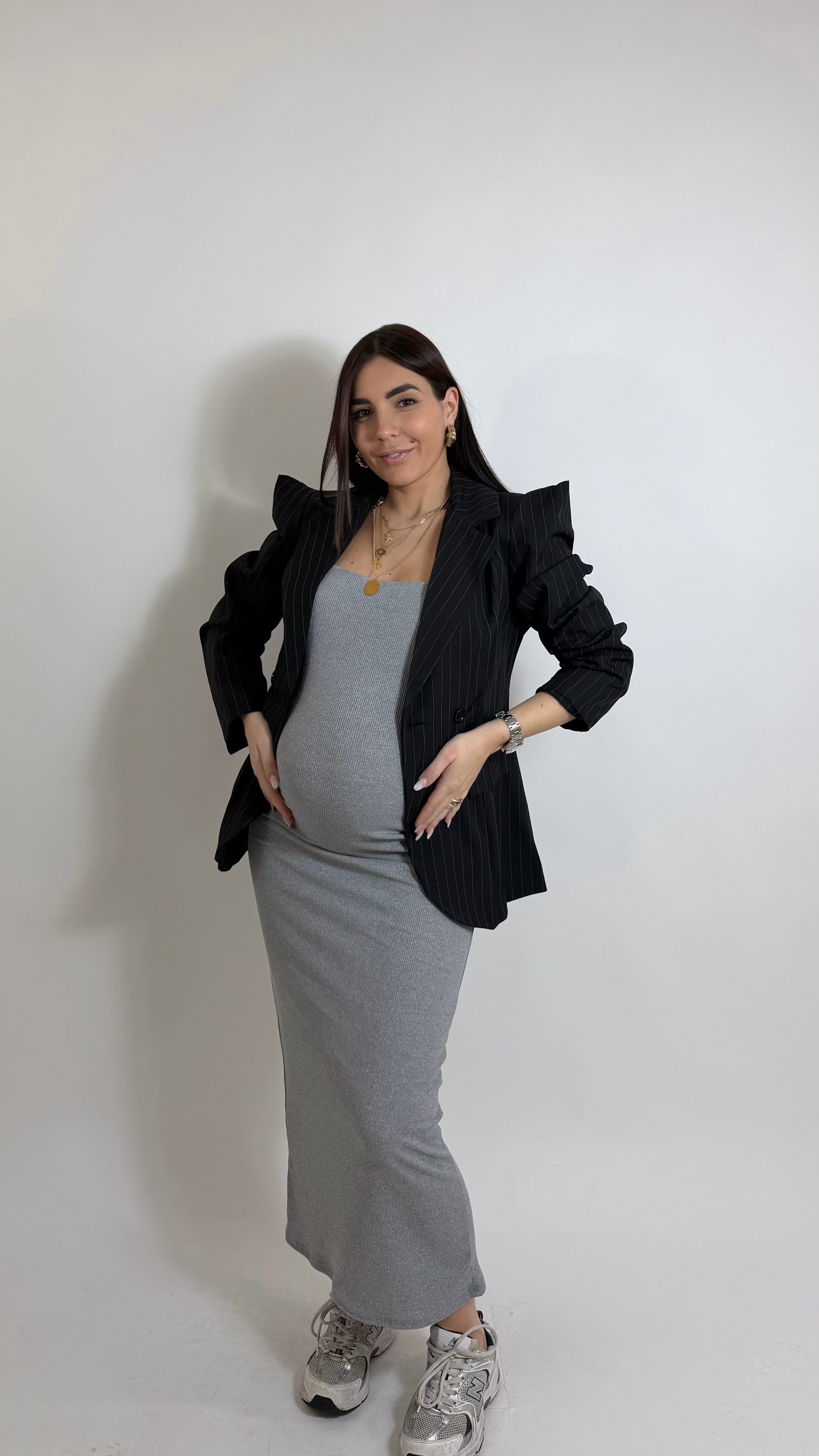 Abito Basic bretella sottile Grigio perla