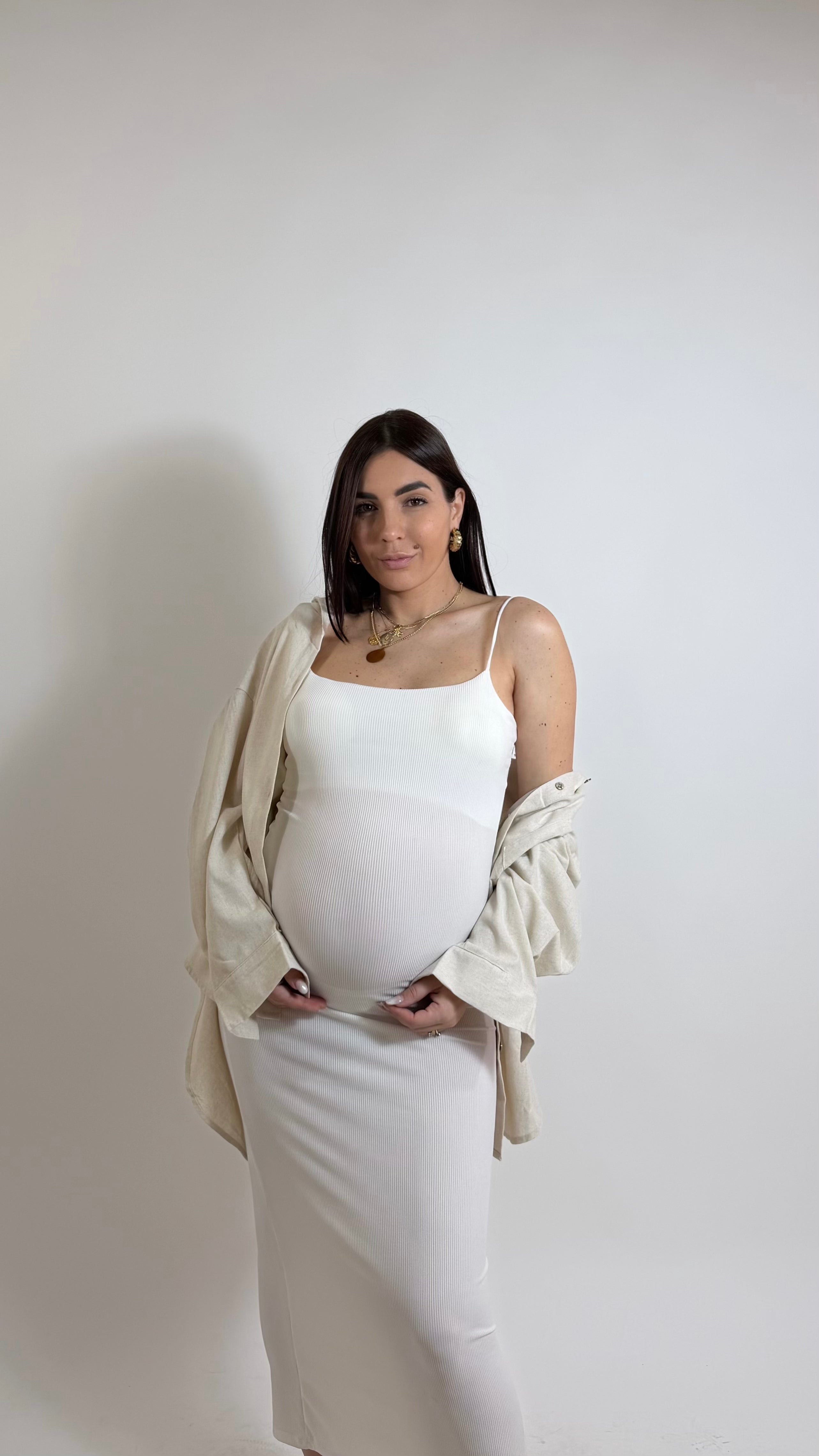 Abito Basic bretella sottile Bianco