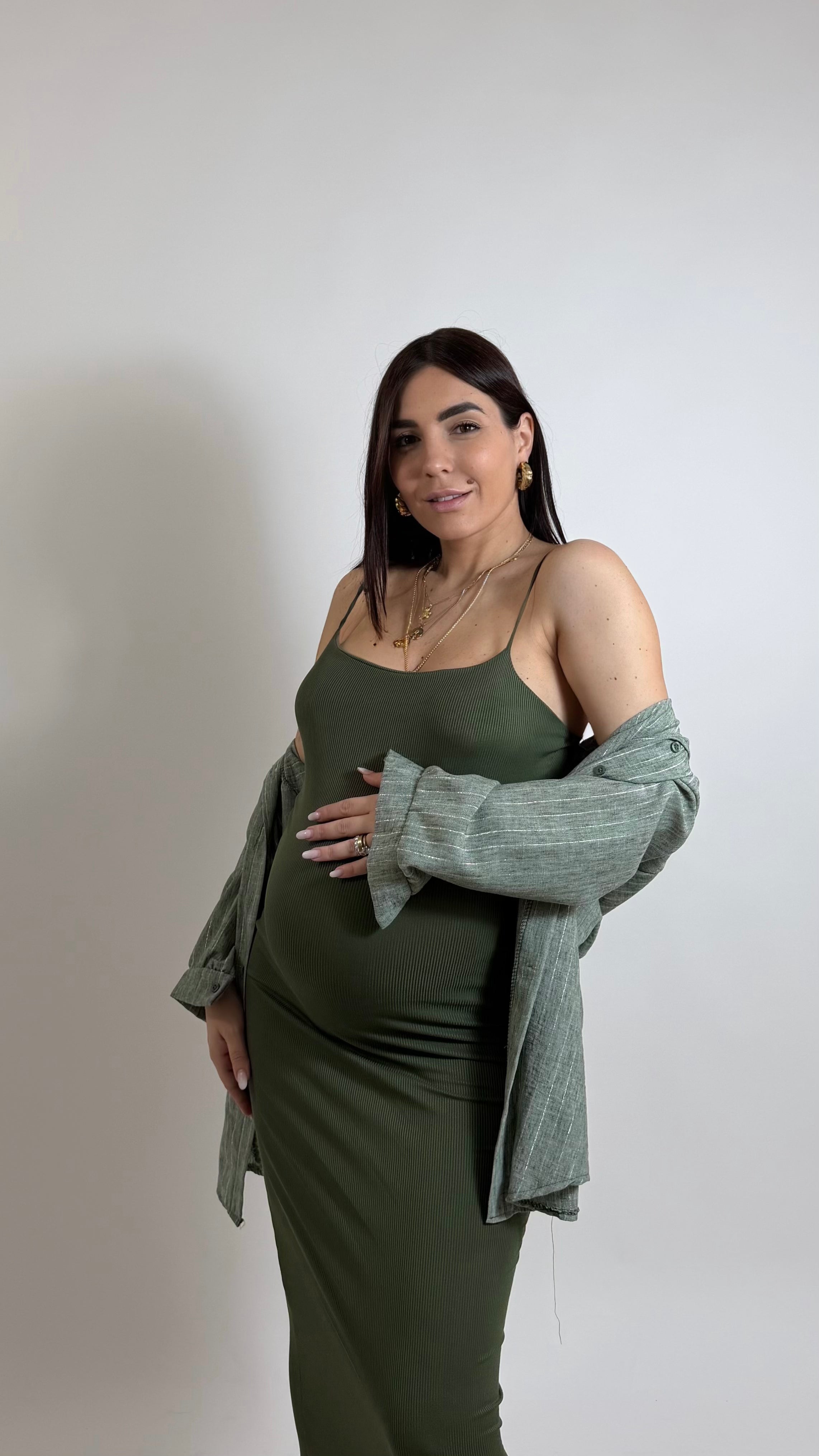 Abito Basic bretella sottile Verde Utility