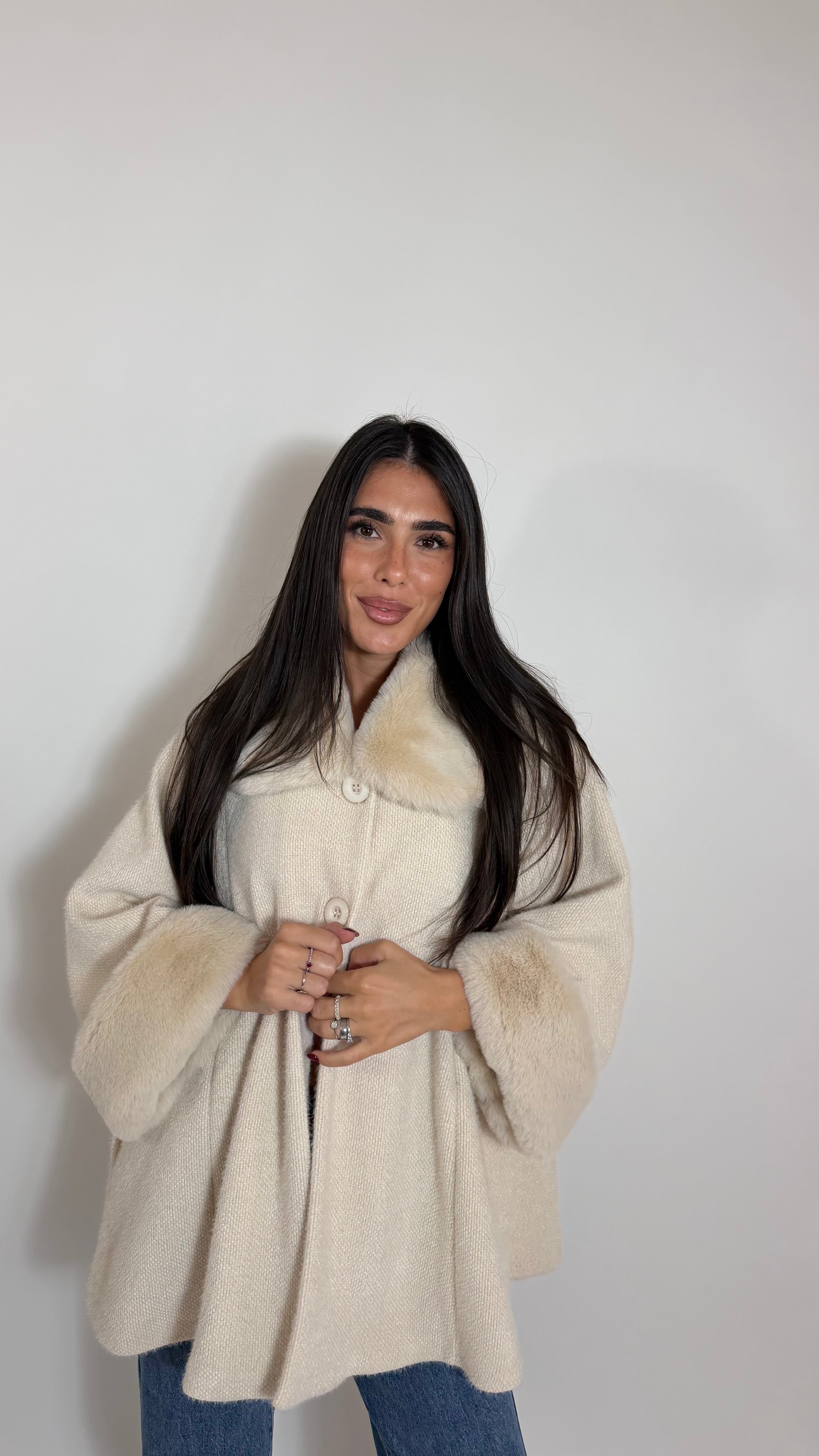 Giacca Fur Collar Burro