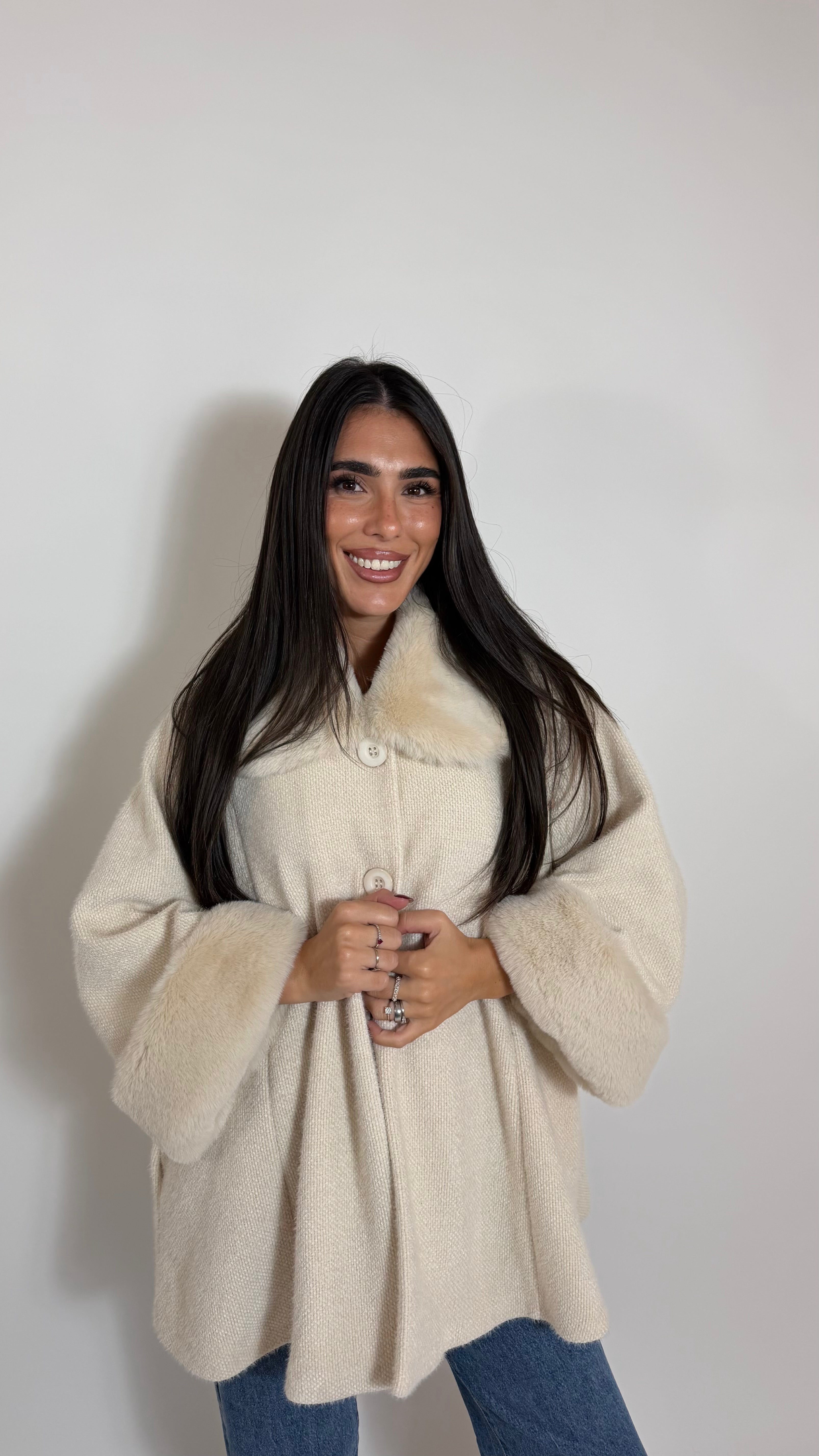 Giacca Fur Collar Burro