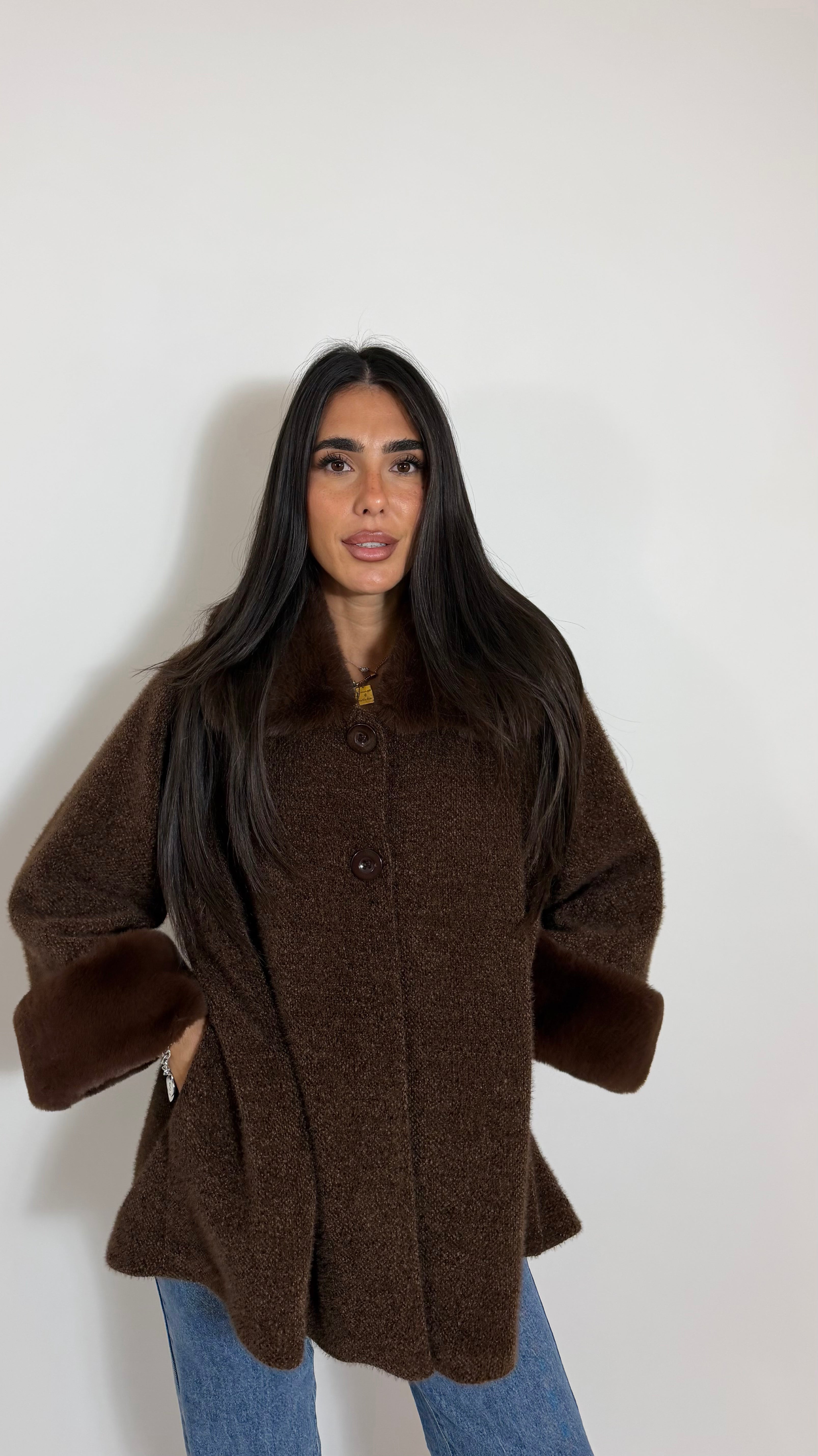 Giacca Fur Collar Choco