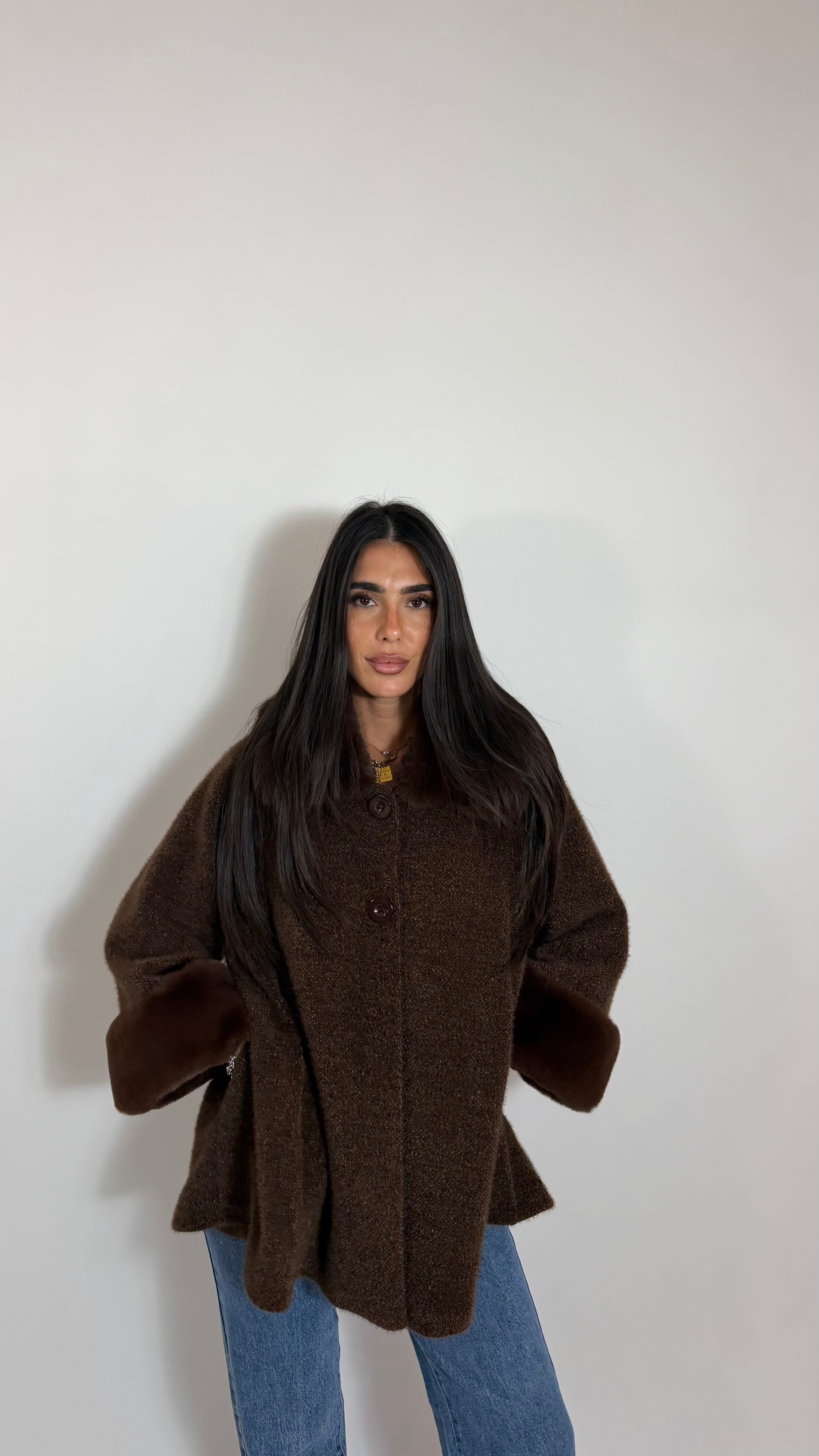 Giacca Fur Collar Choco