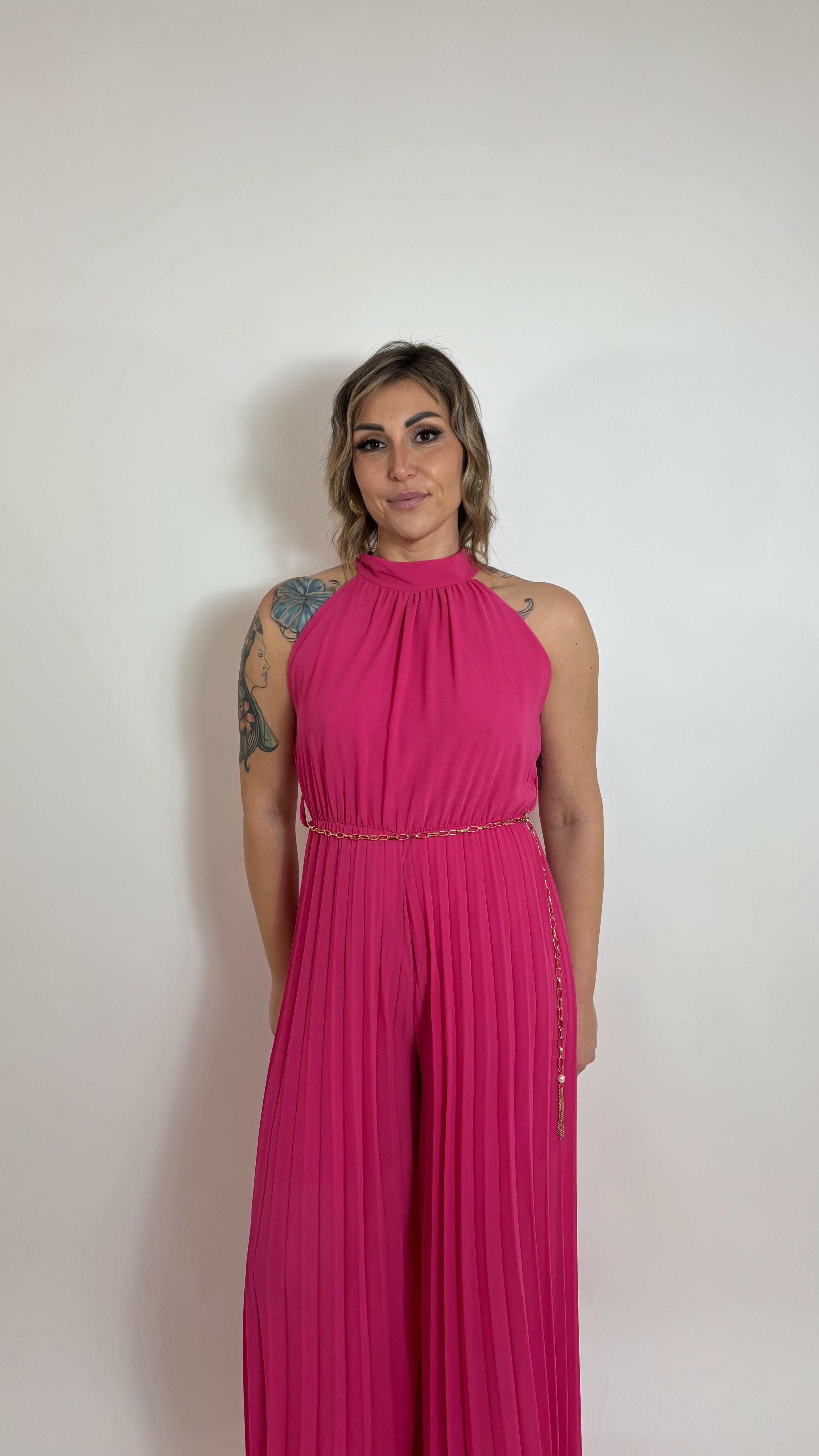 Tuta Dalia Plissè Fragola