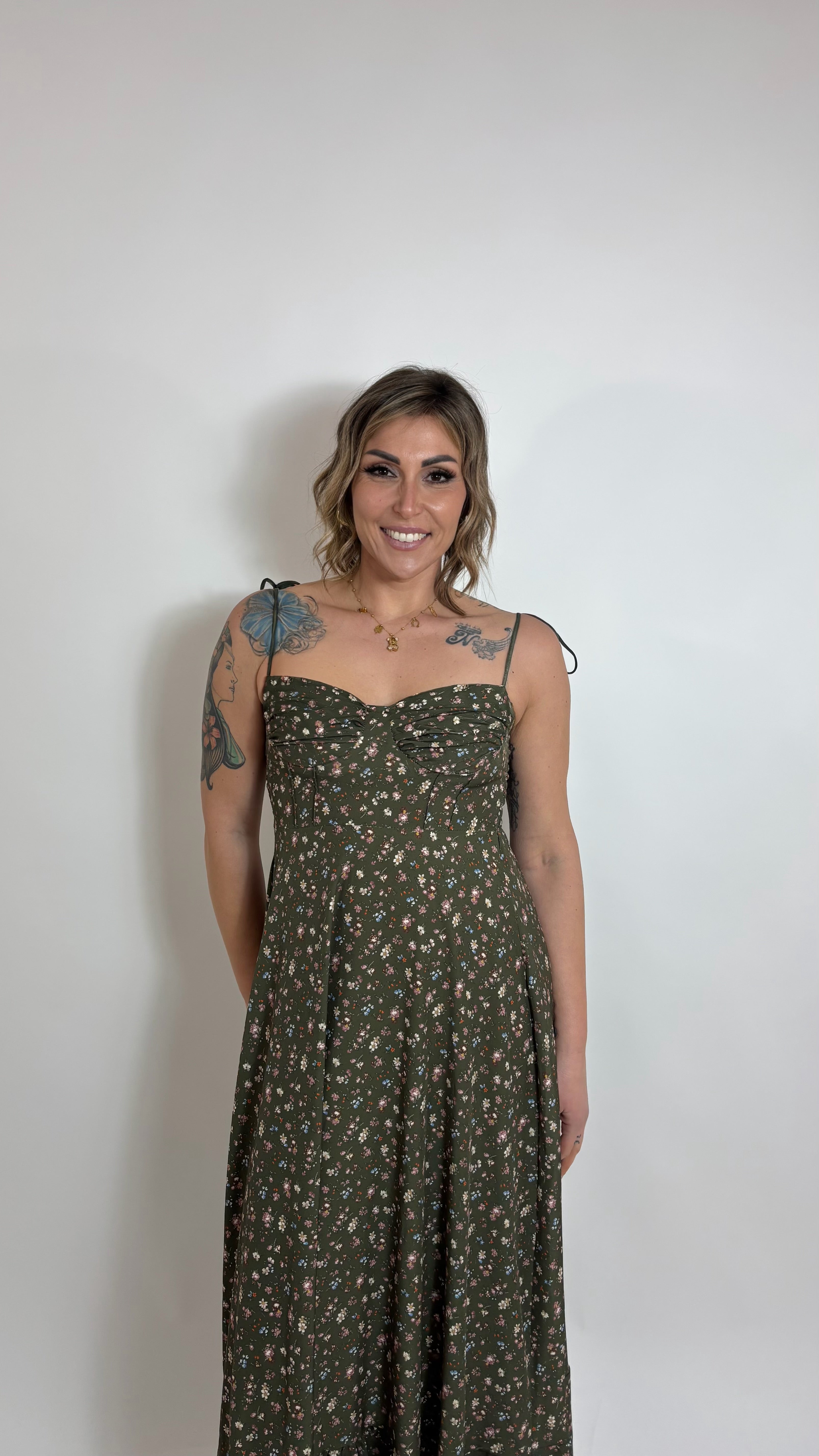 Abito Alice Flowers Verde