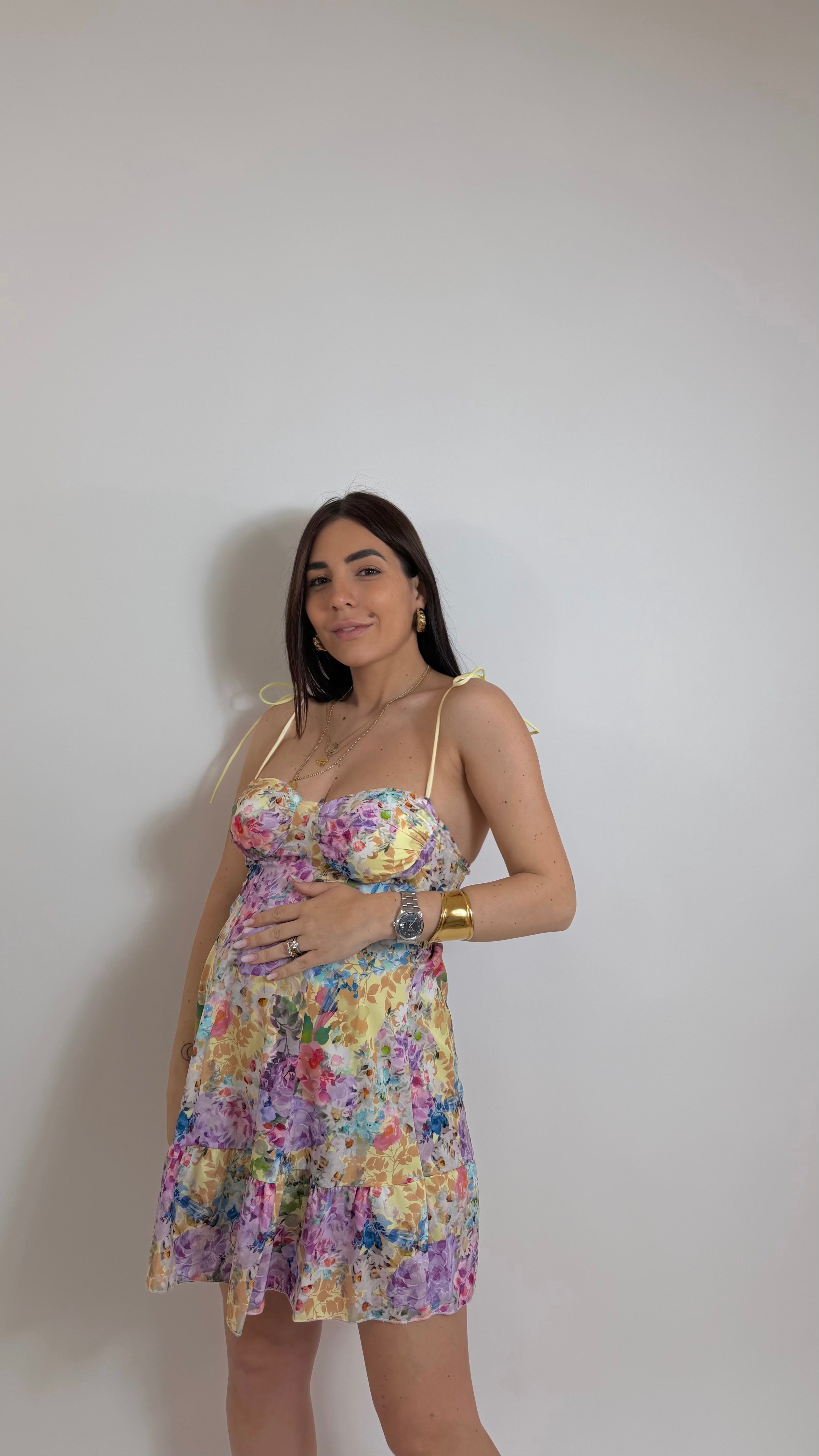 Mini Abito Flower Yellow