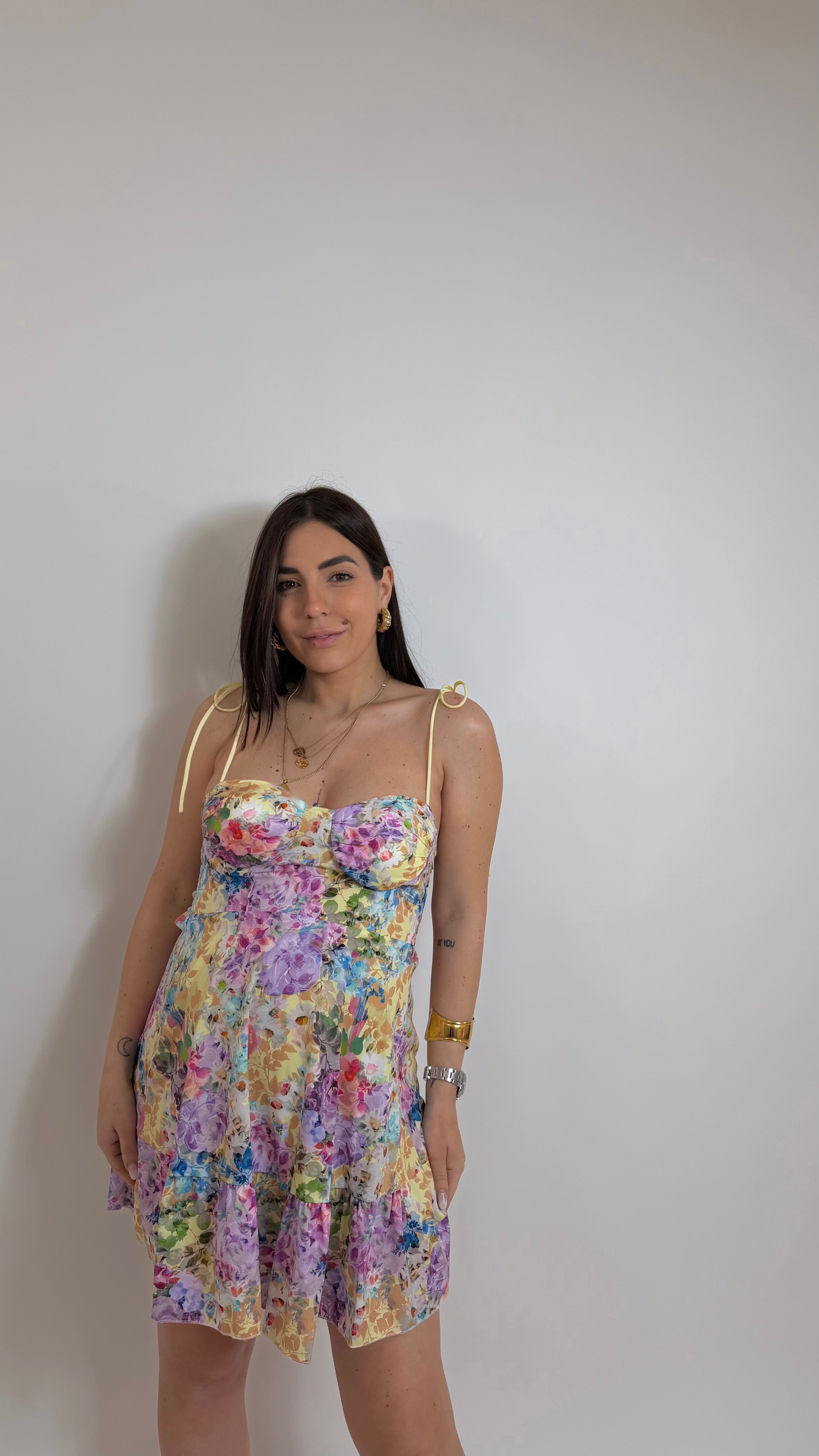 Mini Abito Flower Yellow