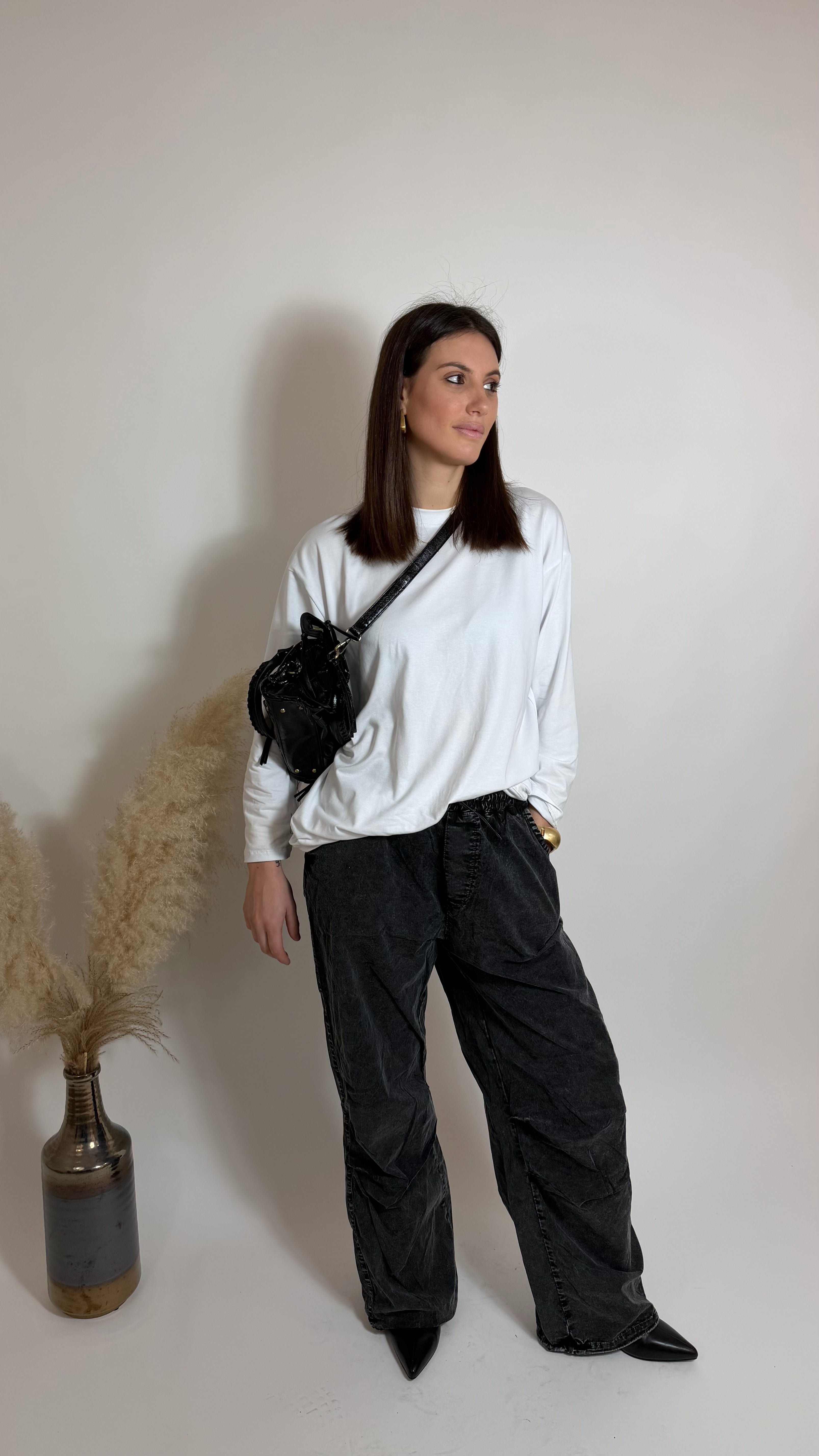 Pantalone Cargo Maltinto Nero