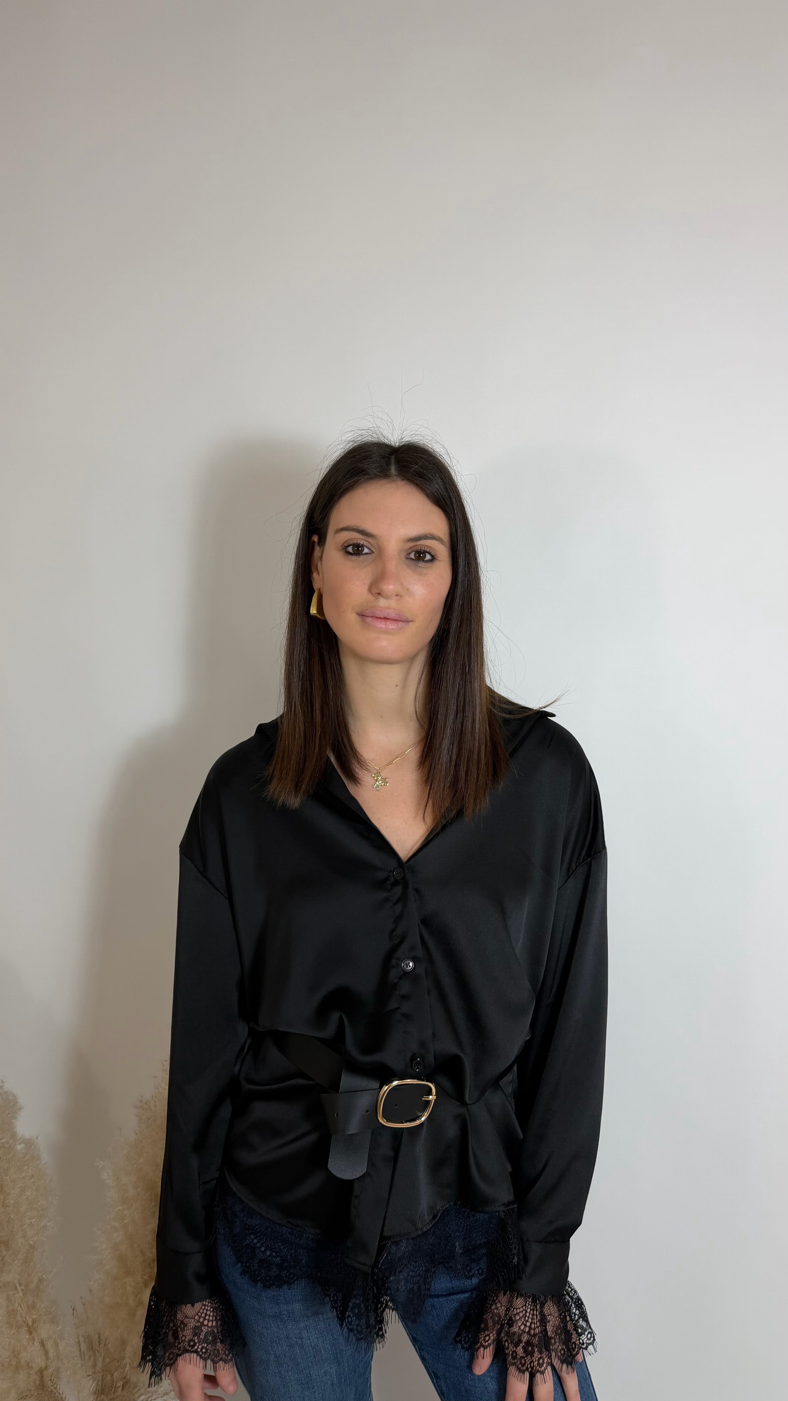 Camicia Silk con Cinta inclusa Nera