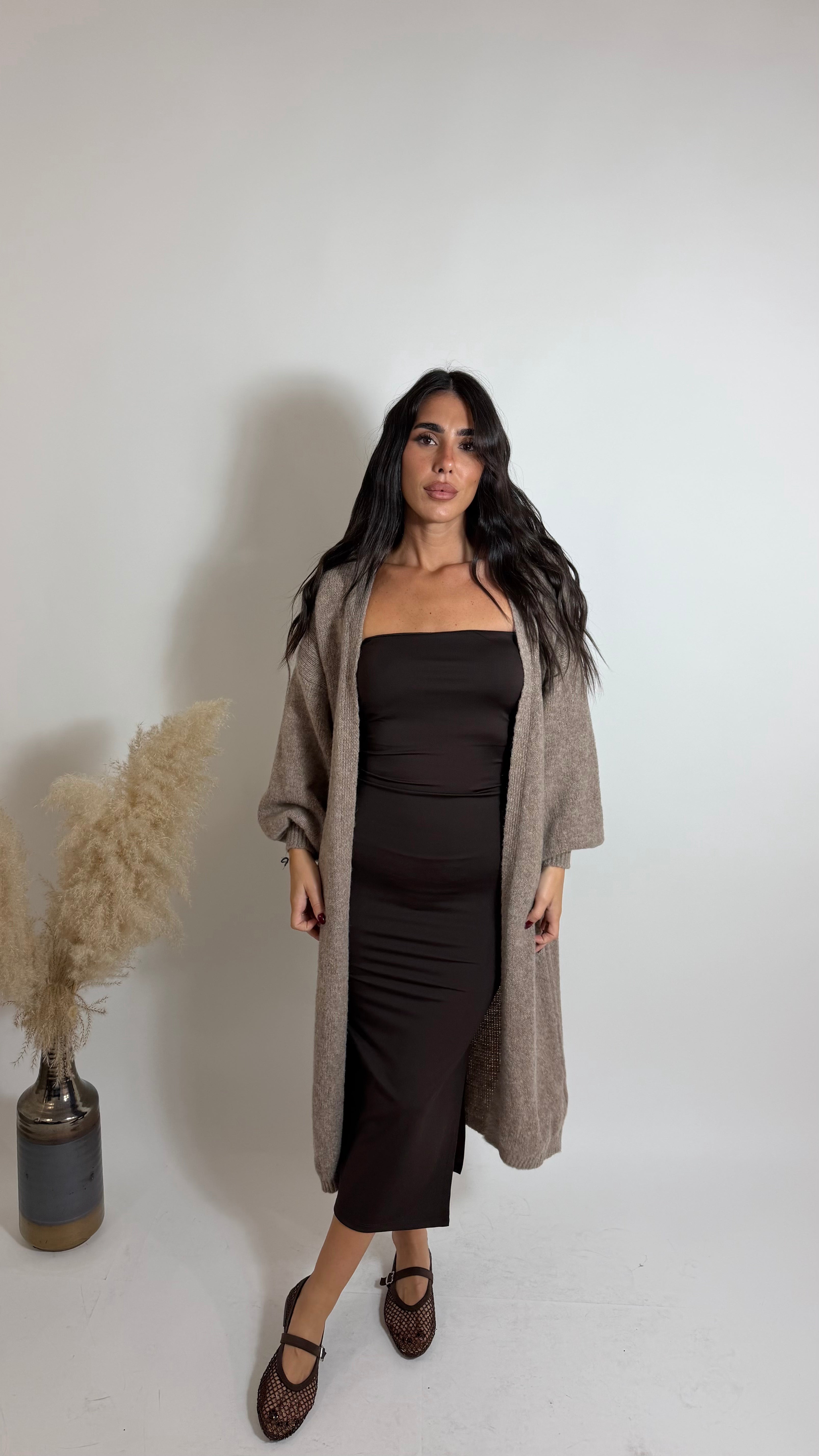 Abito Bandeau Midi Choco