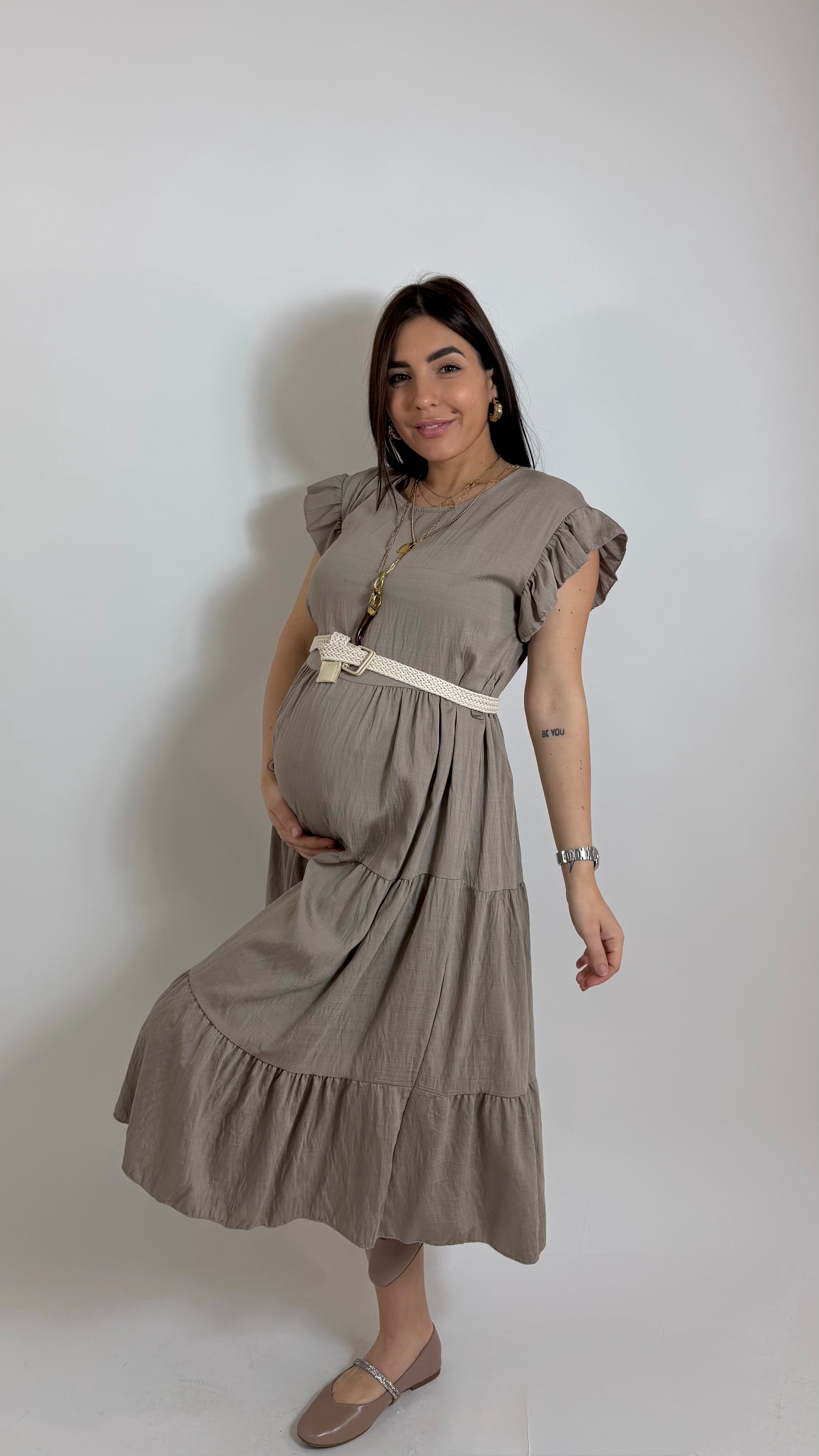 Abito Rouches Sabbia