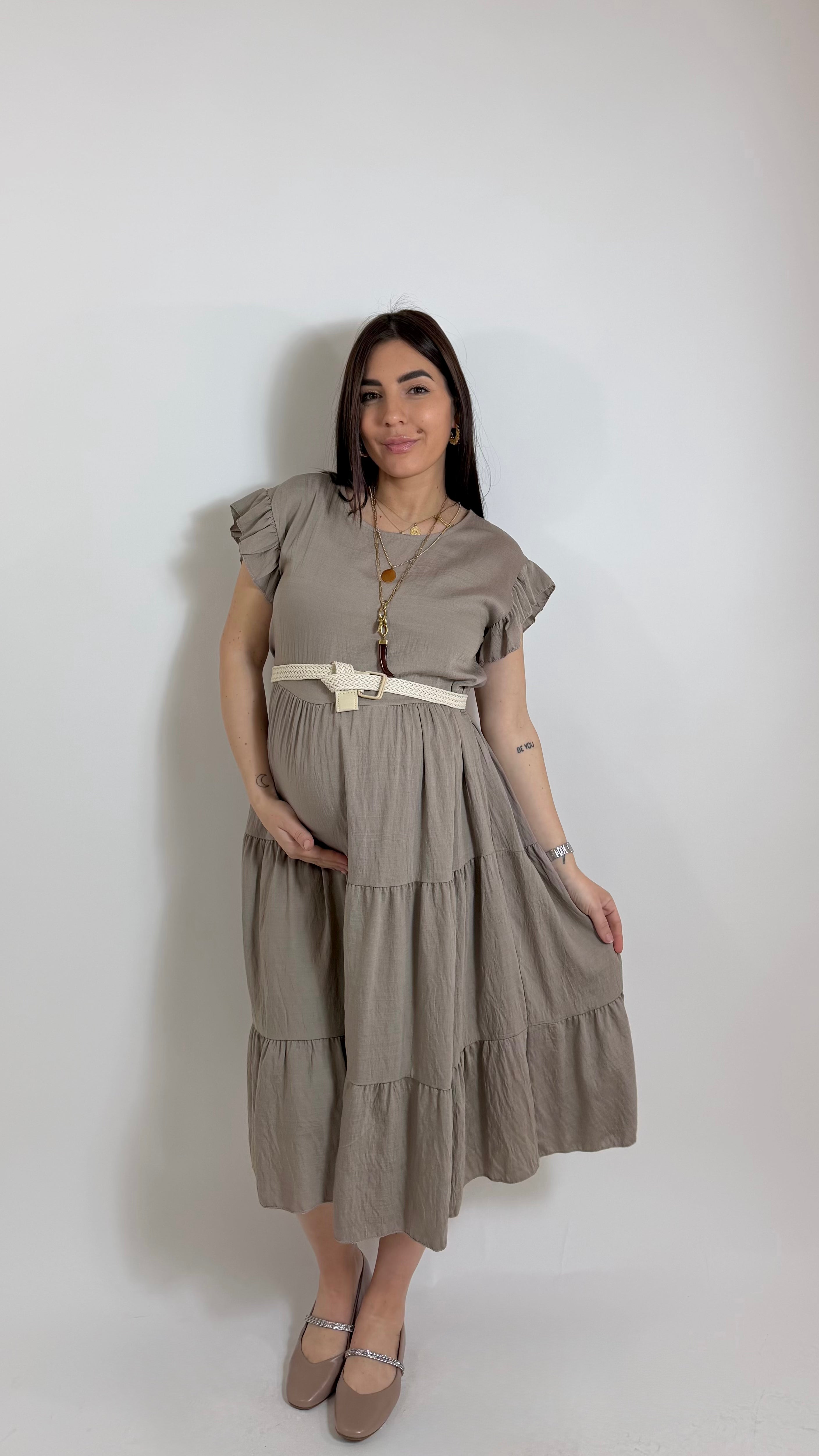 Abito Rouches Sabbia