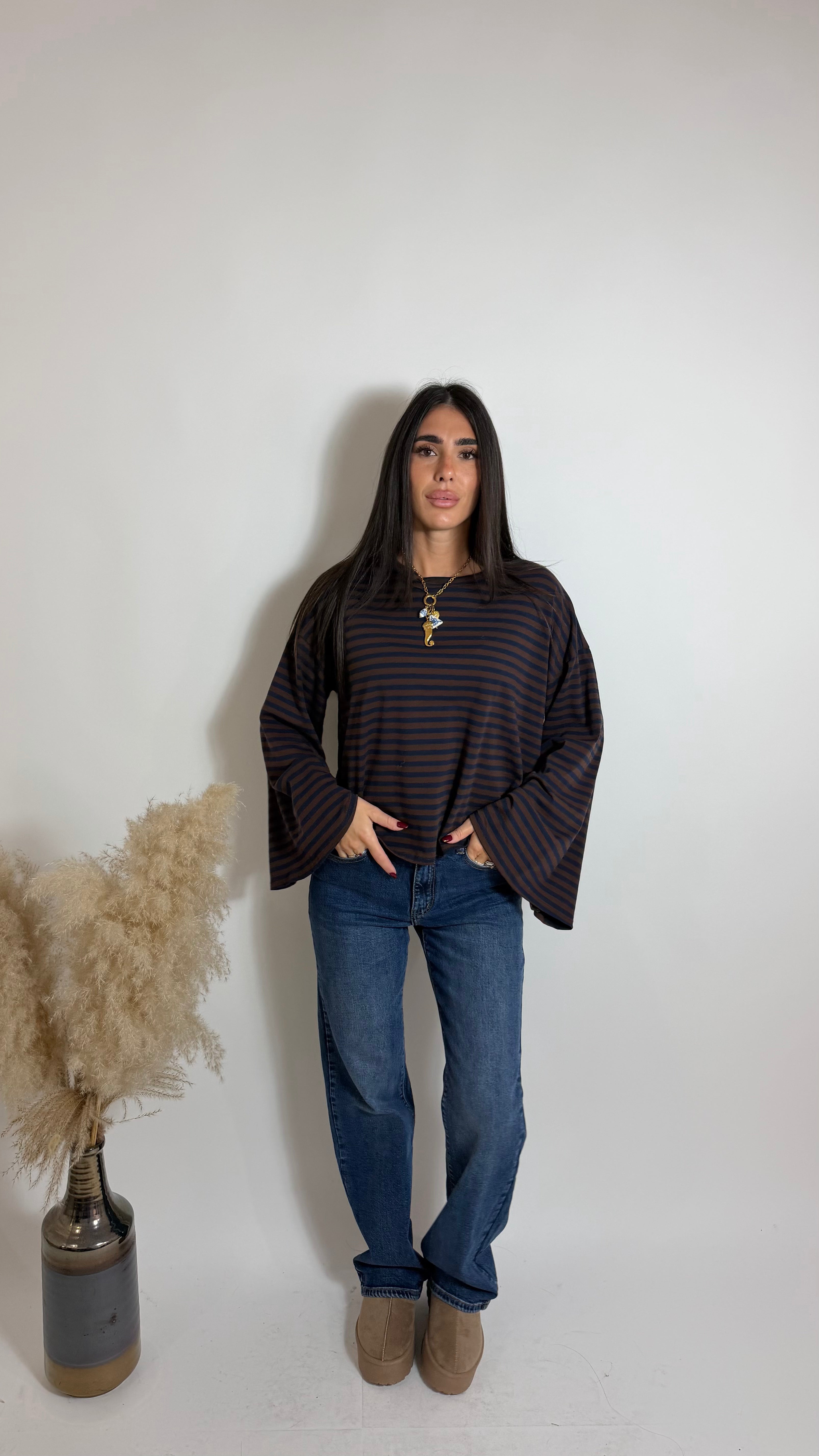 Maglia Stripe Bel Blu/Choco