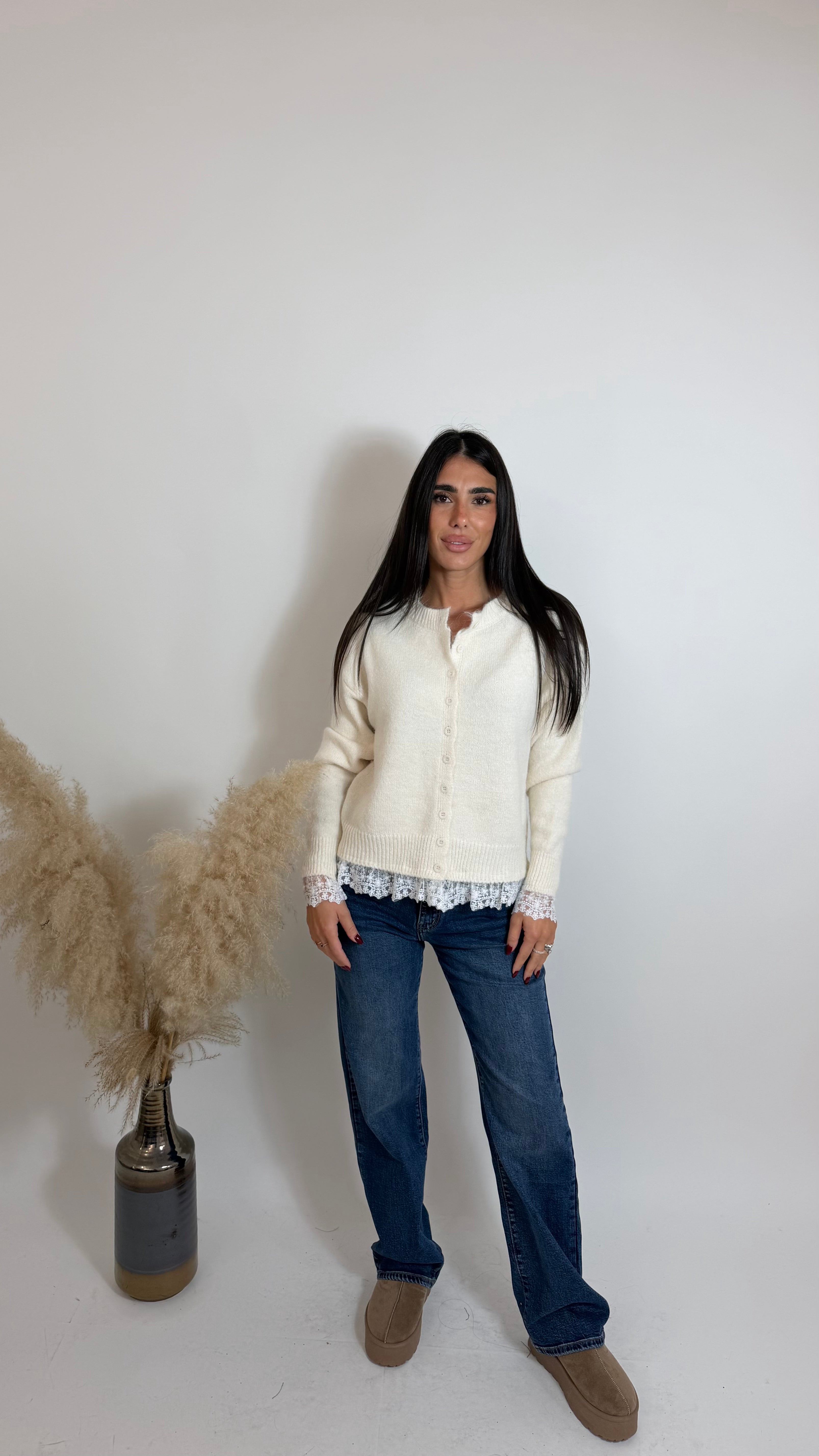 Cardigan Lace Romance Burro