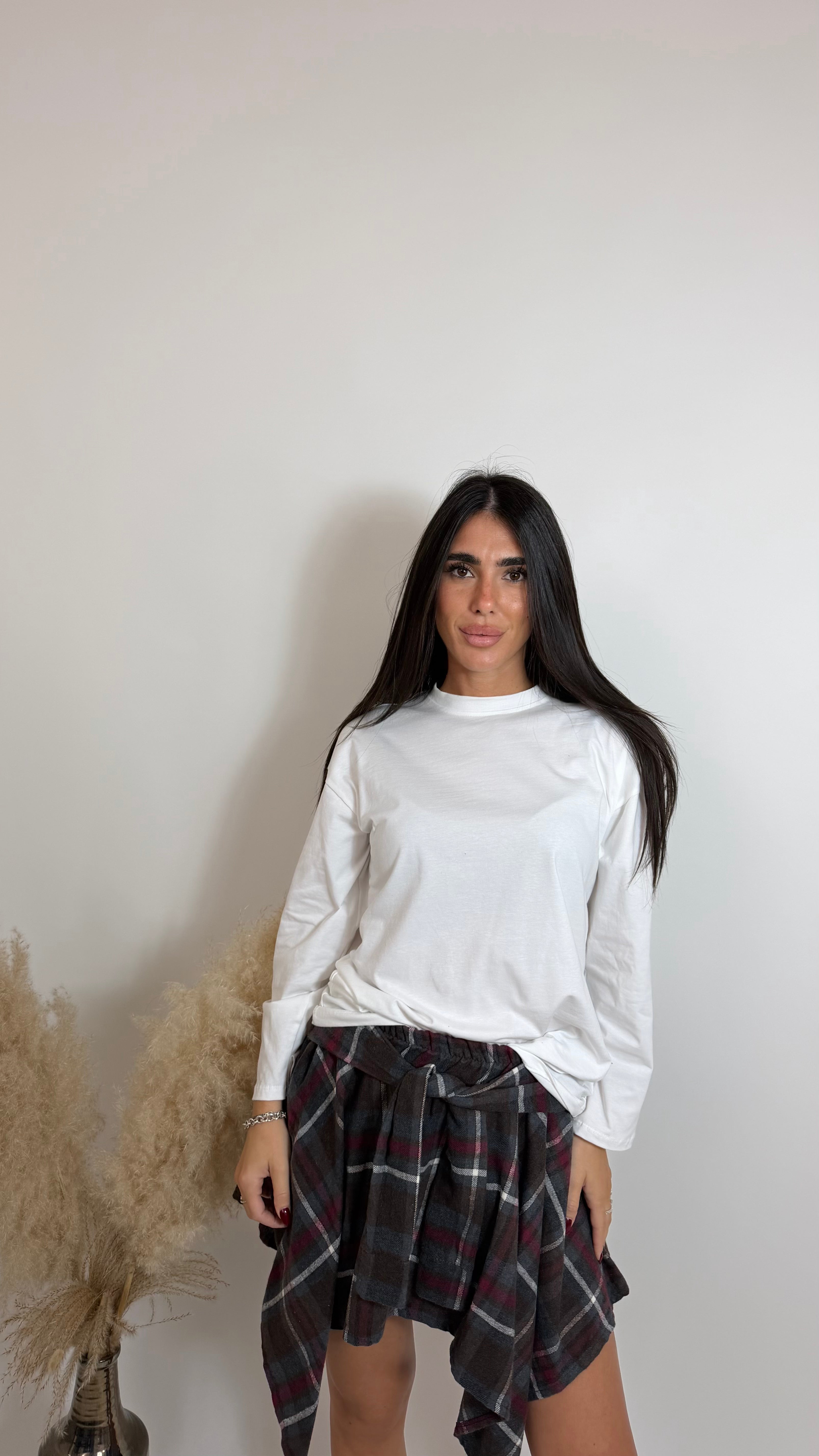 Gonna Camicia Grigio/Burgundy