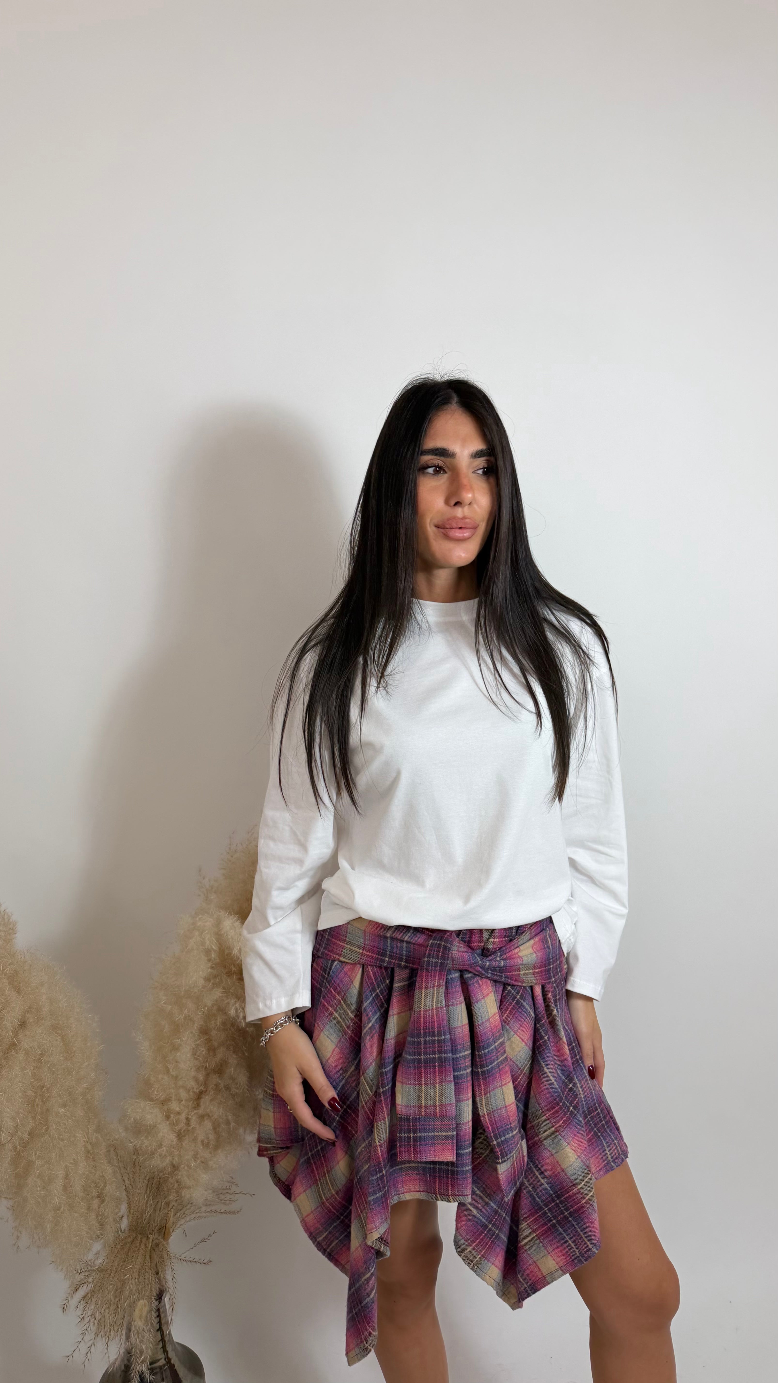 Gonna Camicia Rosa Multicolor