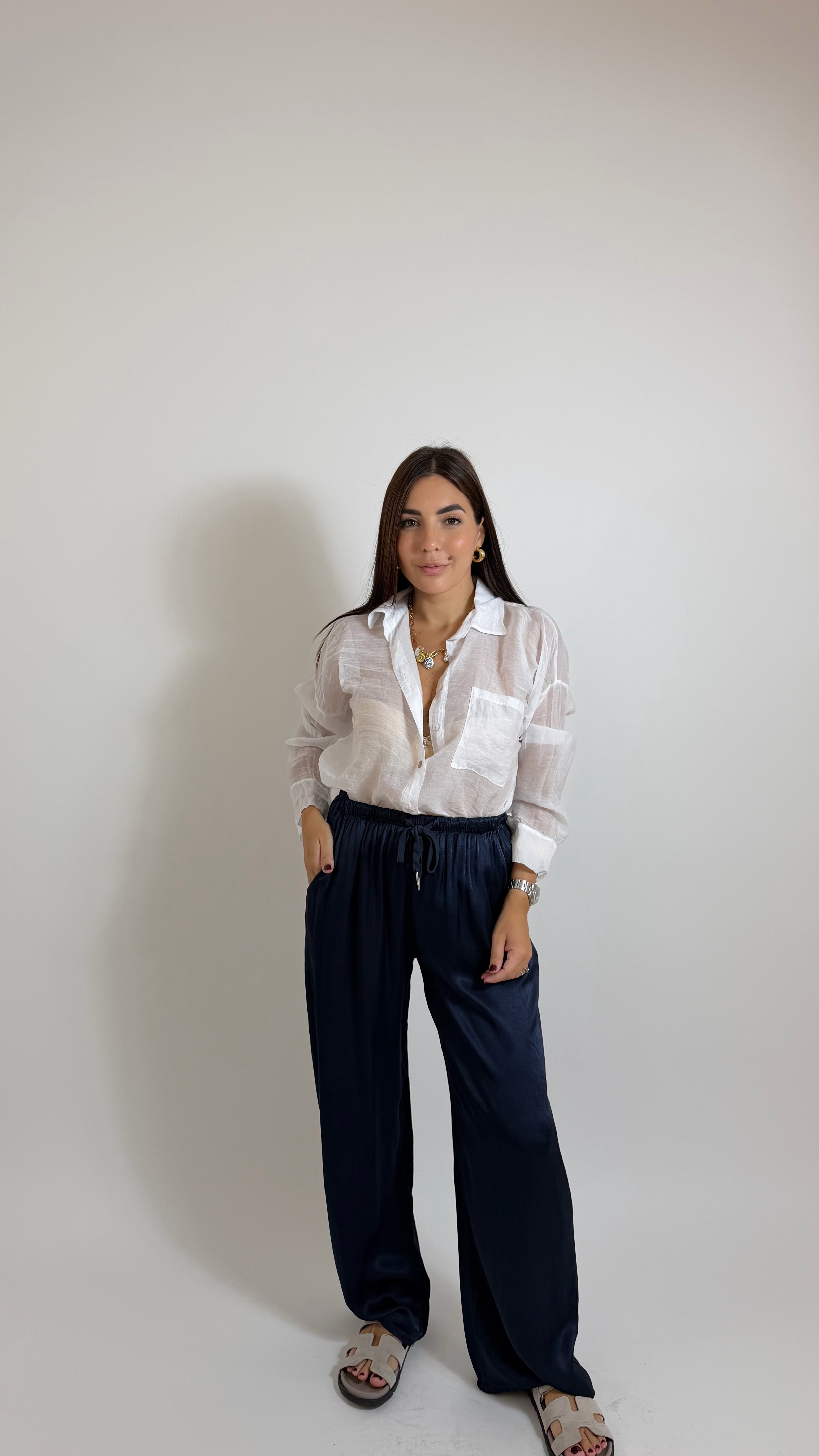 Pantalone Silk Blu