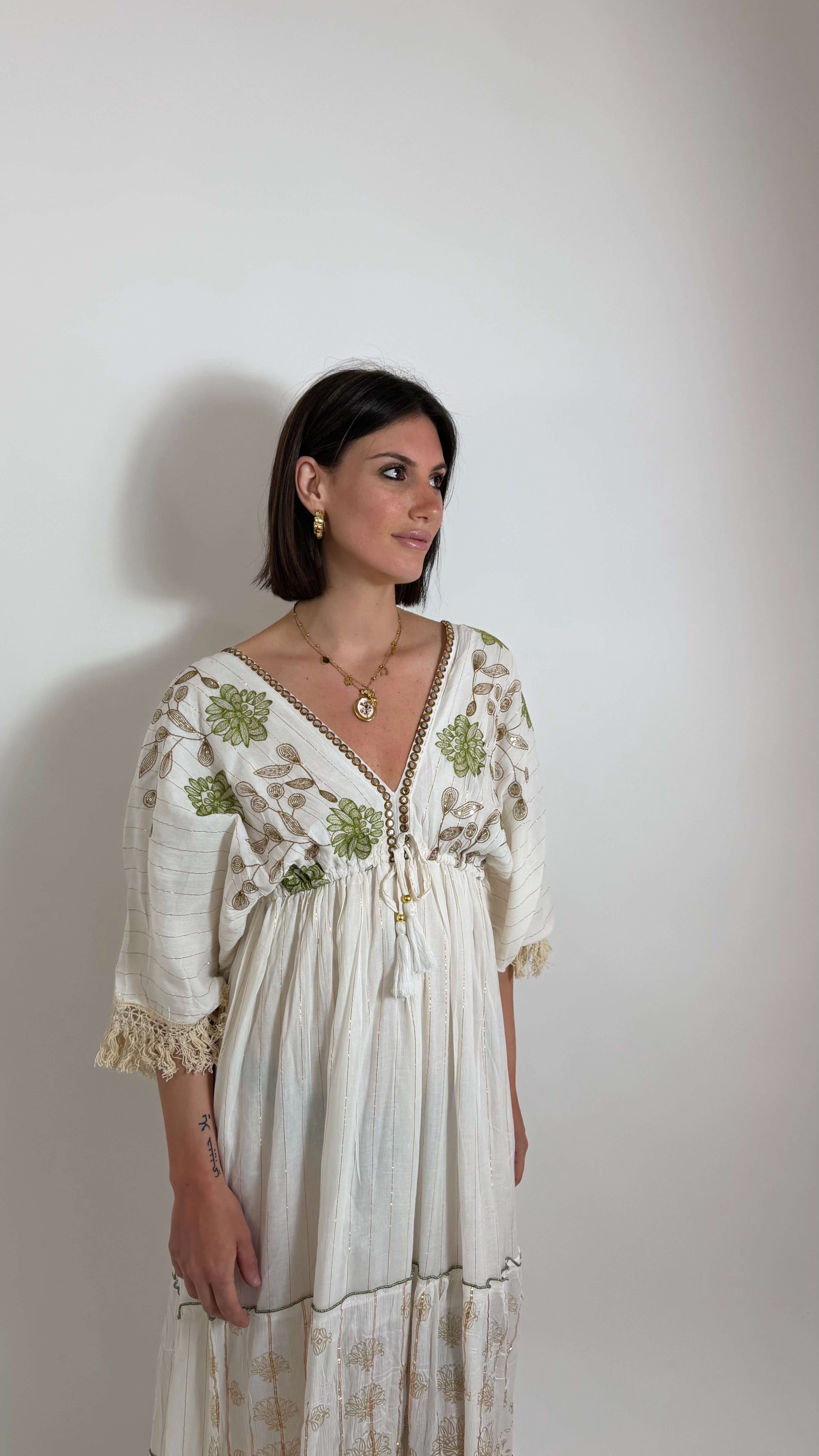 Abito Kaftano bianco