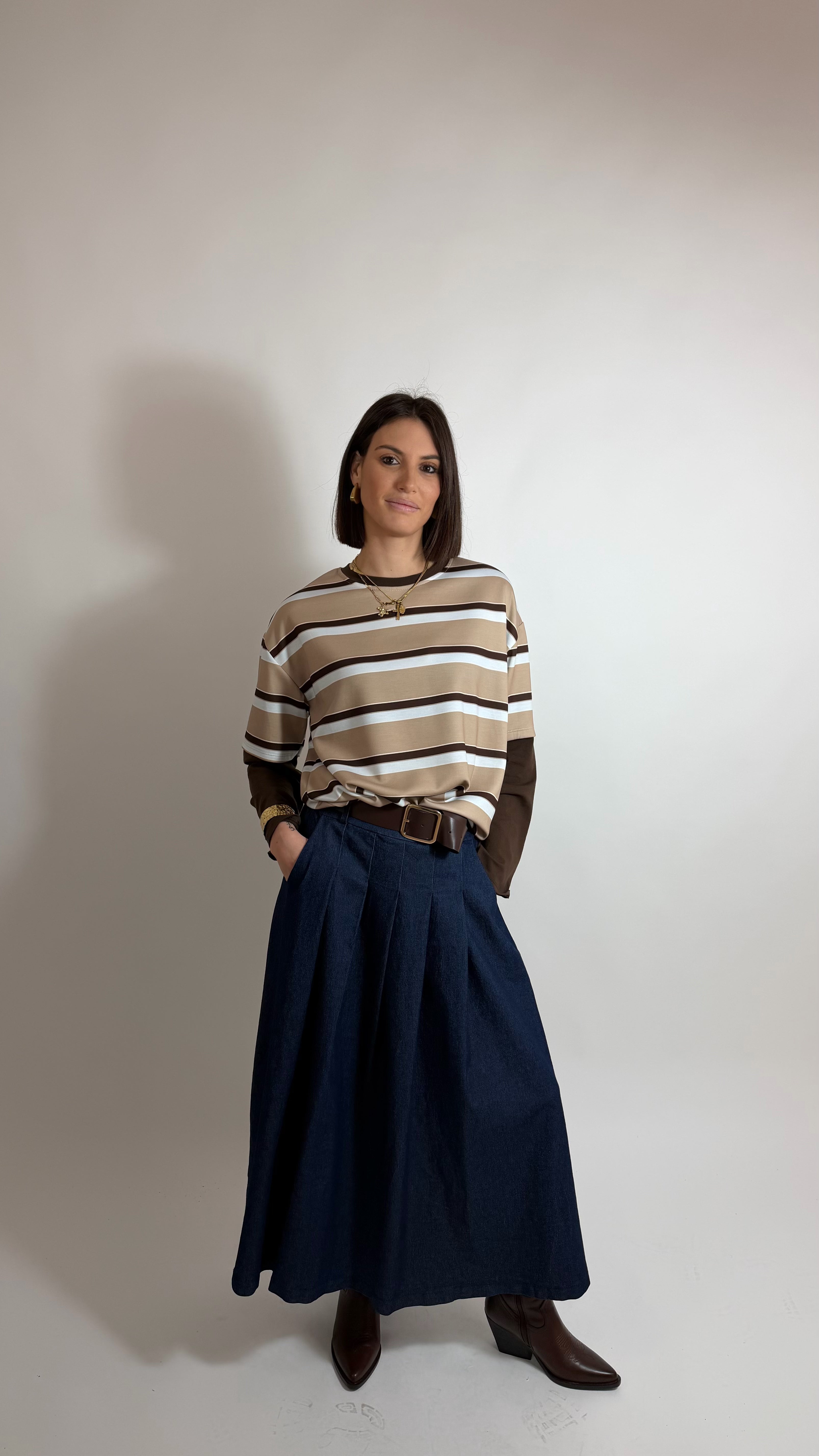 Gonnellone Denim con Cinta