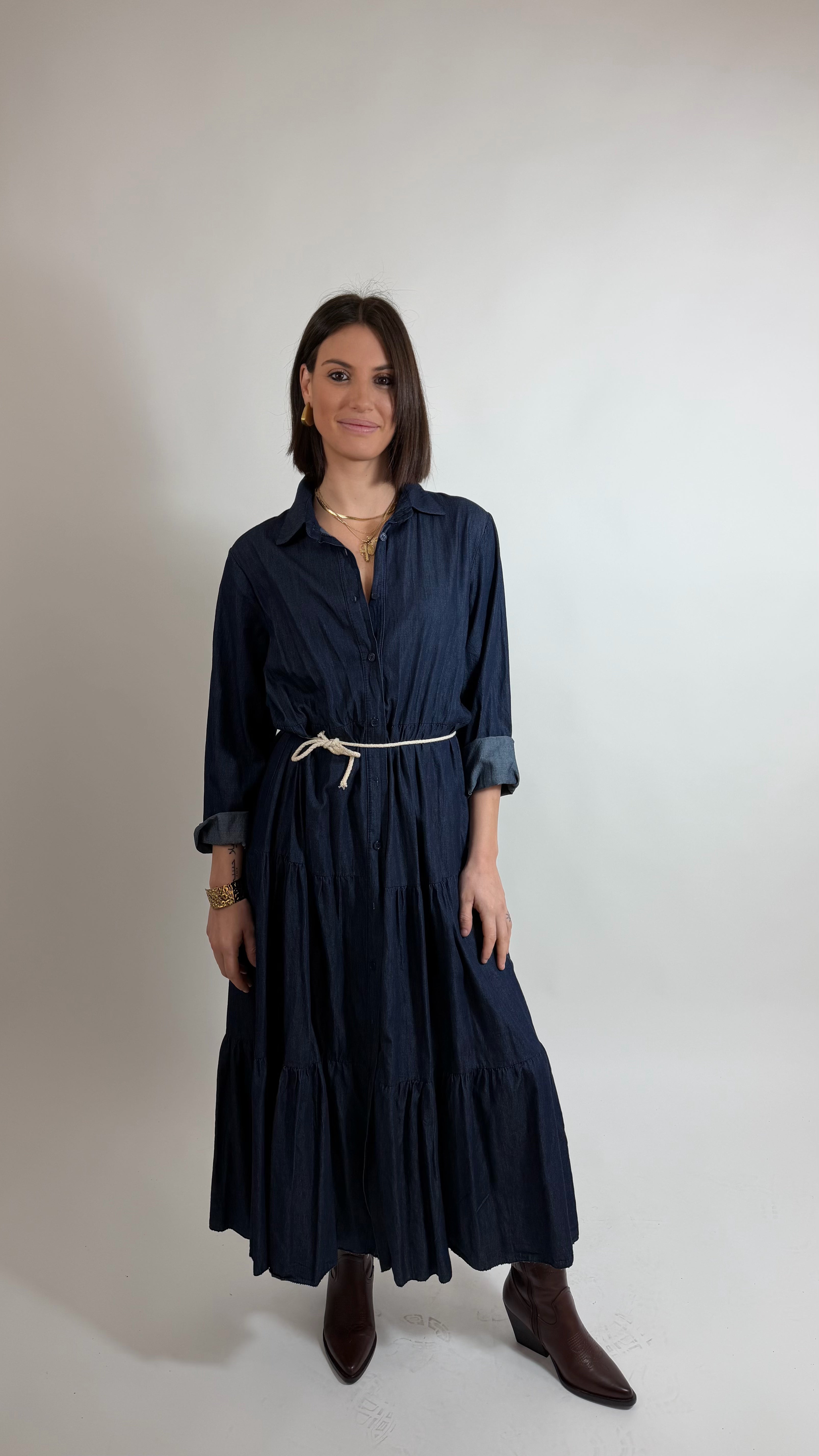 Abitone Chambray con cinta