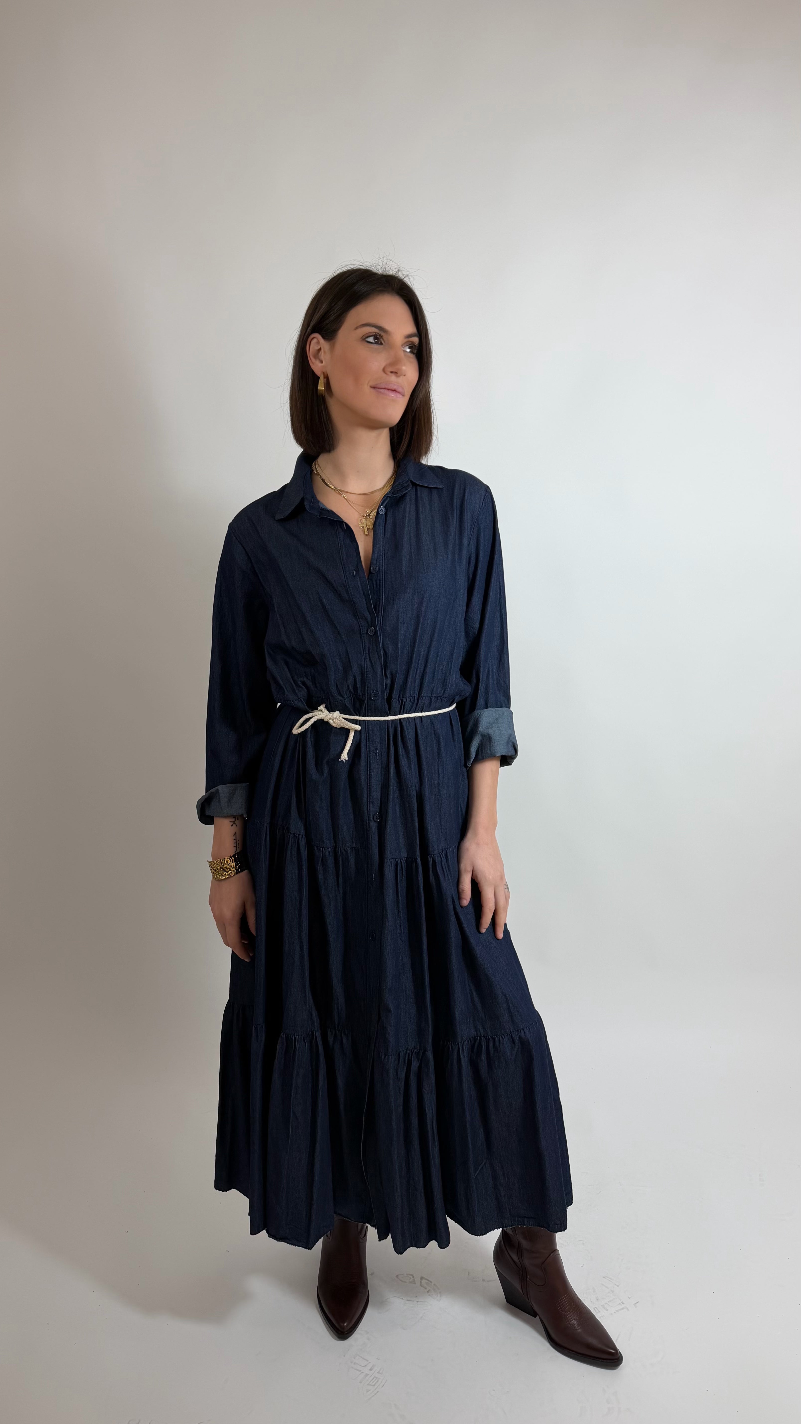 Abitone Chambray con cinta