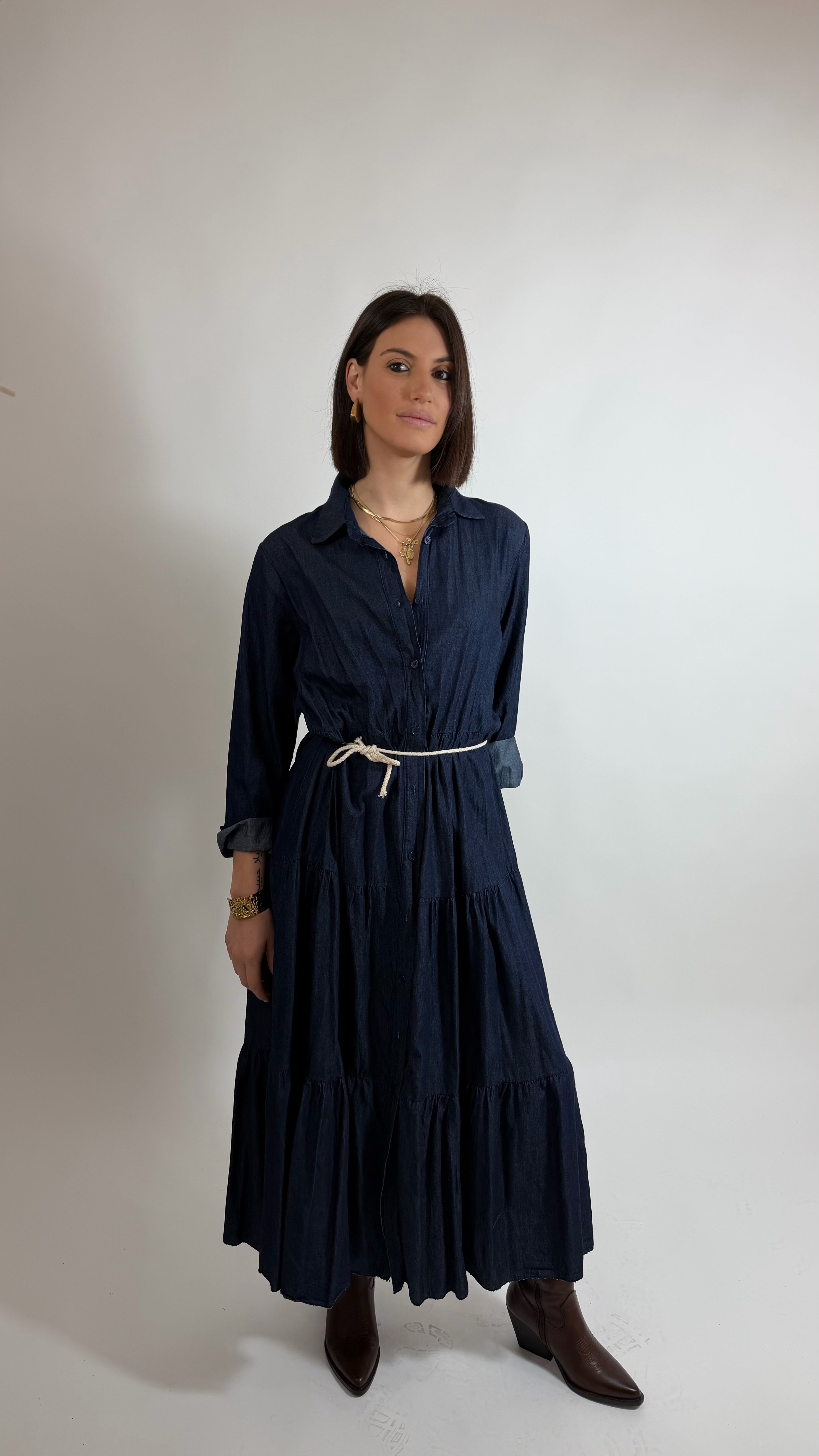 Abitone Chambray con cinta