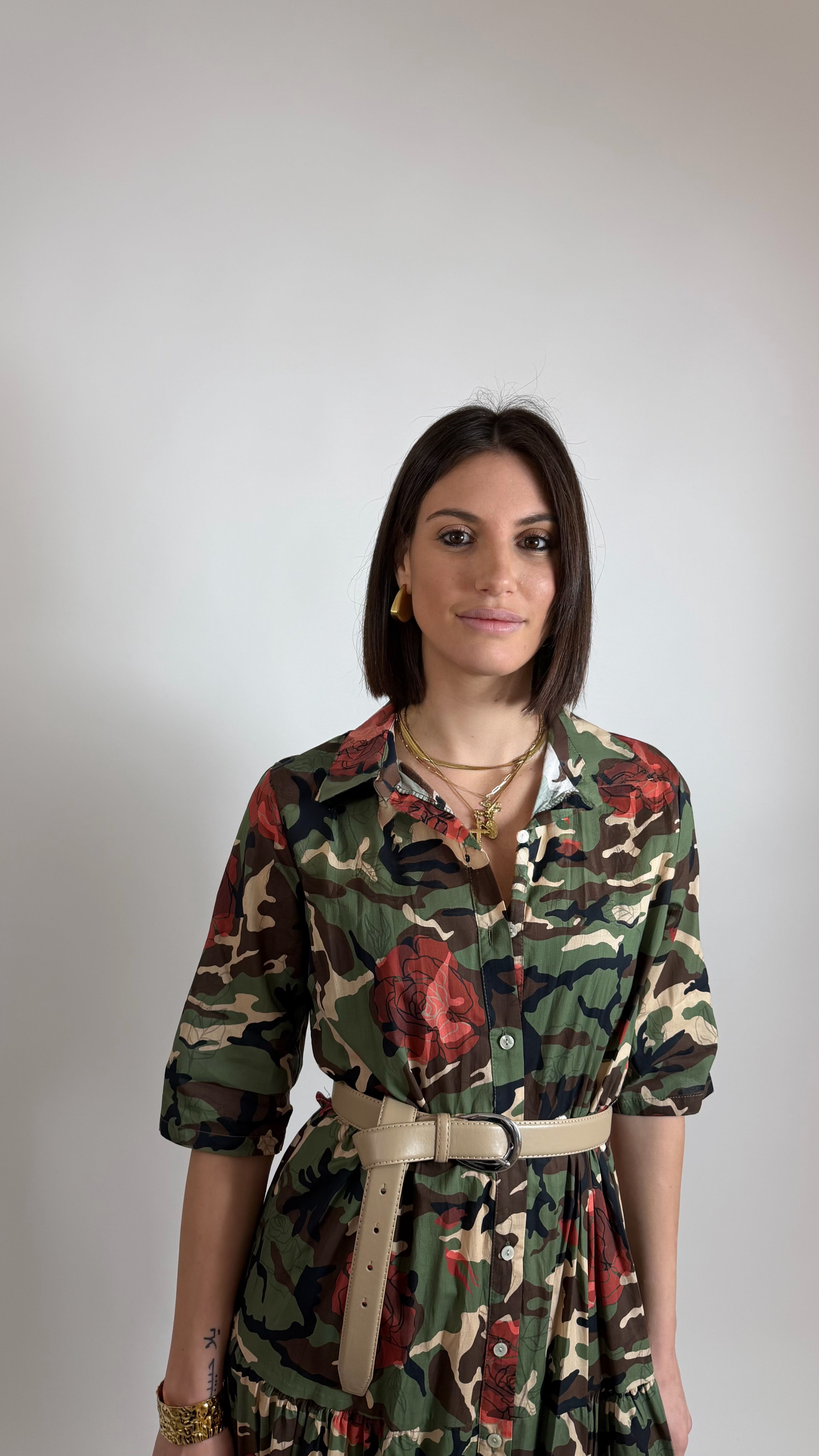 Maxi dress Chemisier Camouflage