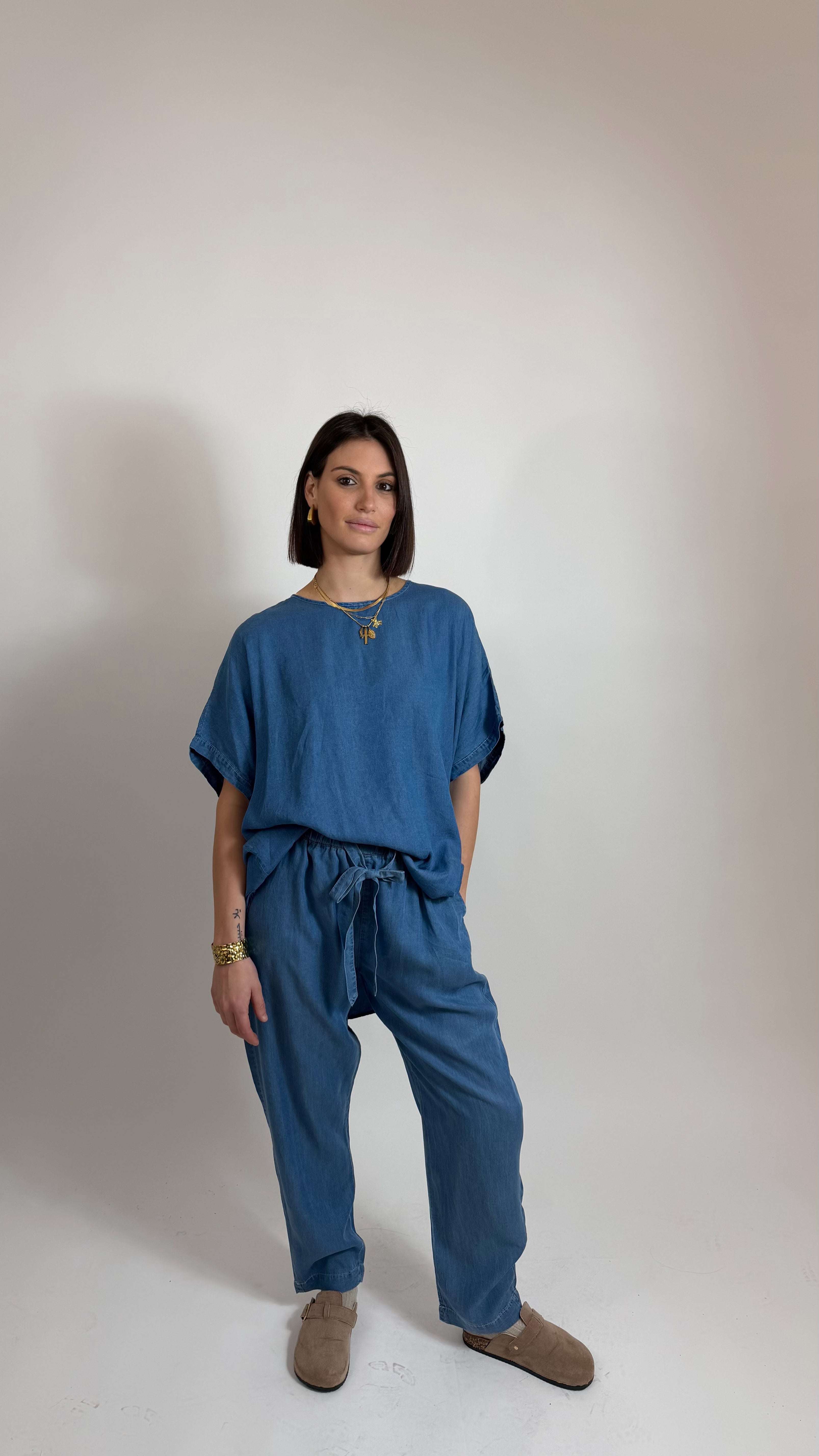Pantalone Chambray Sigaretta