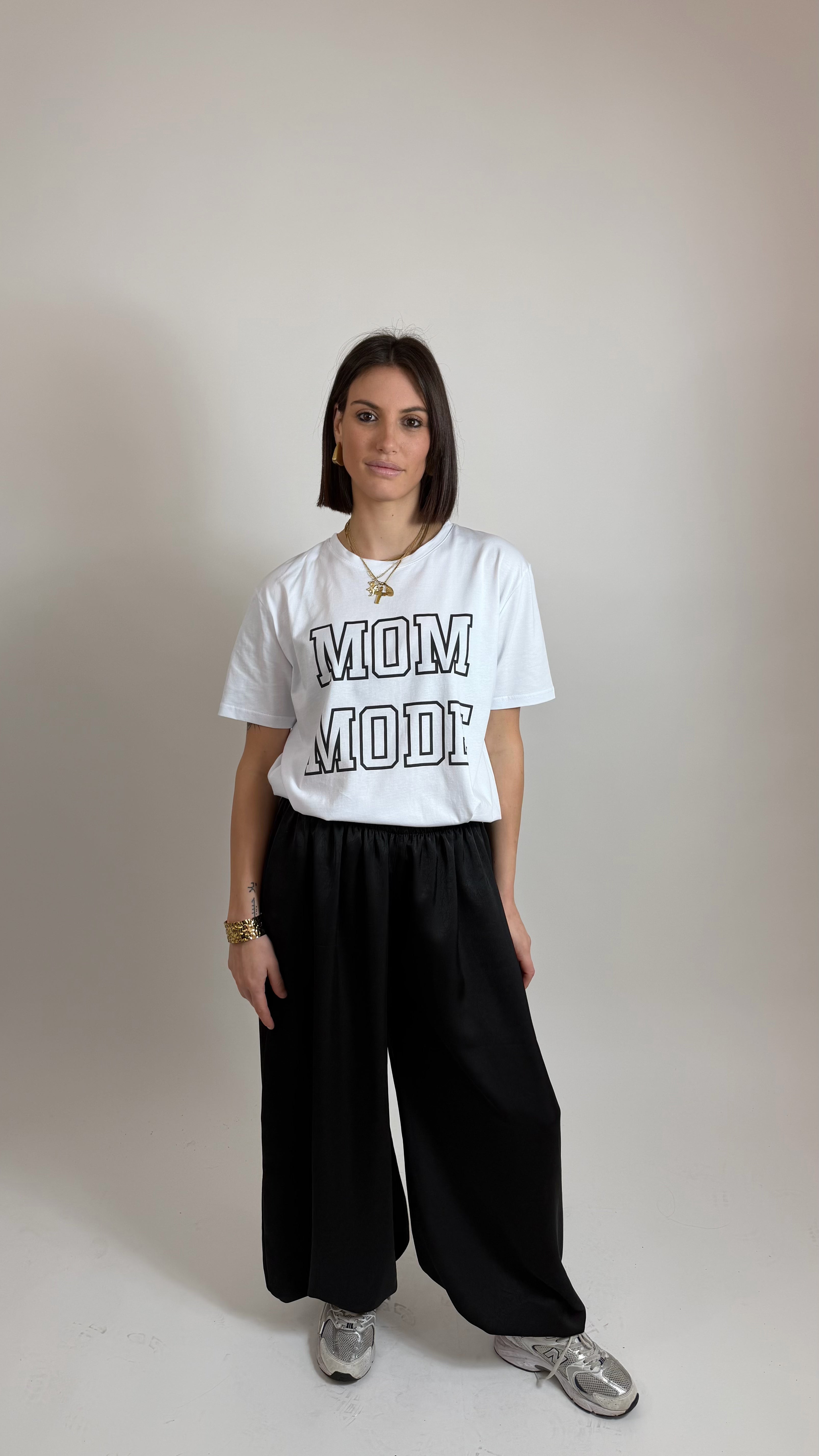 Pantalone simil raso Nero