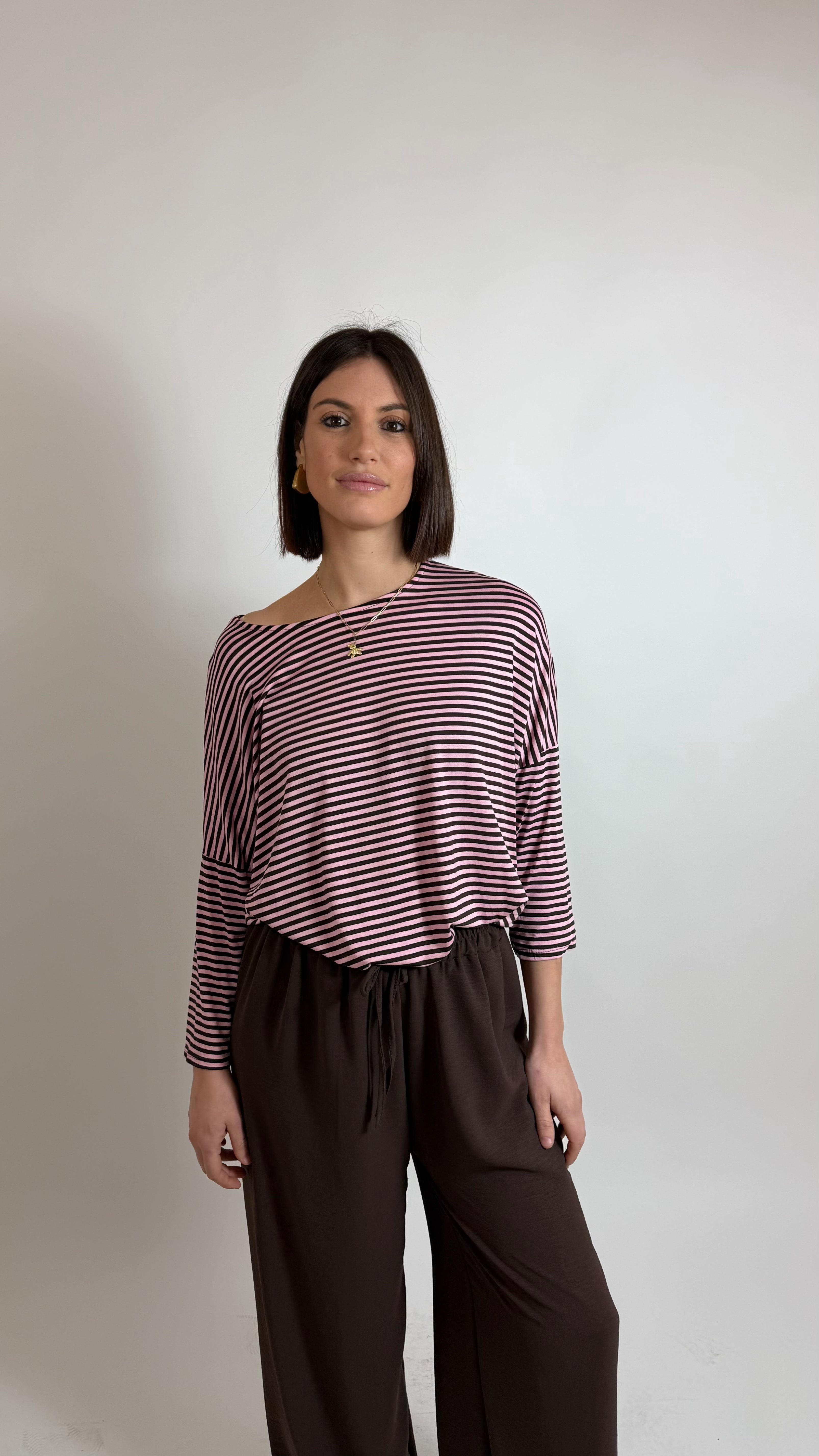 Maglia Over Stripes Pink