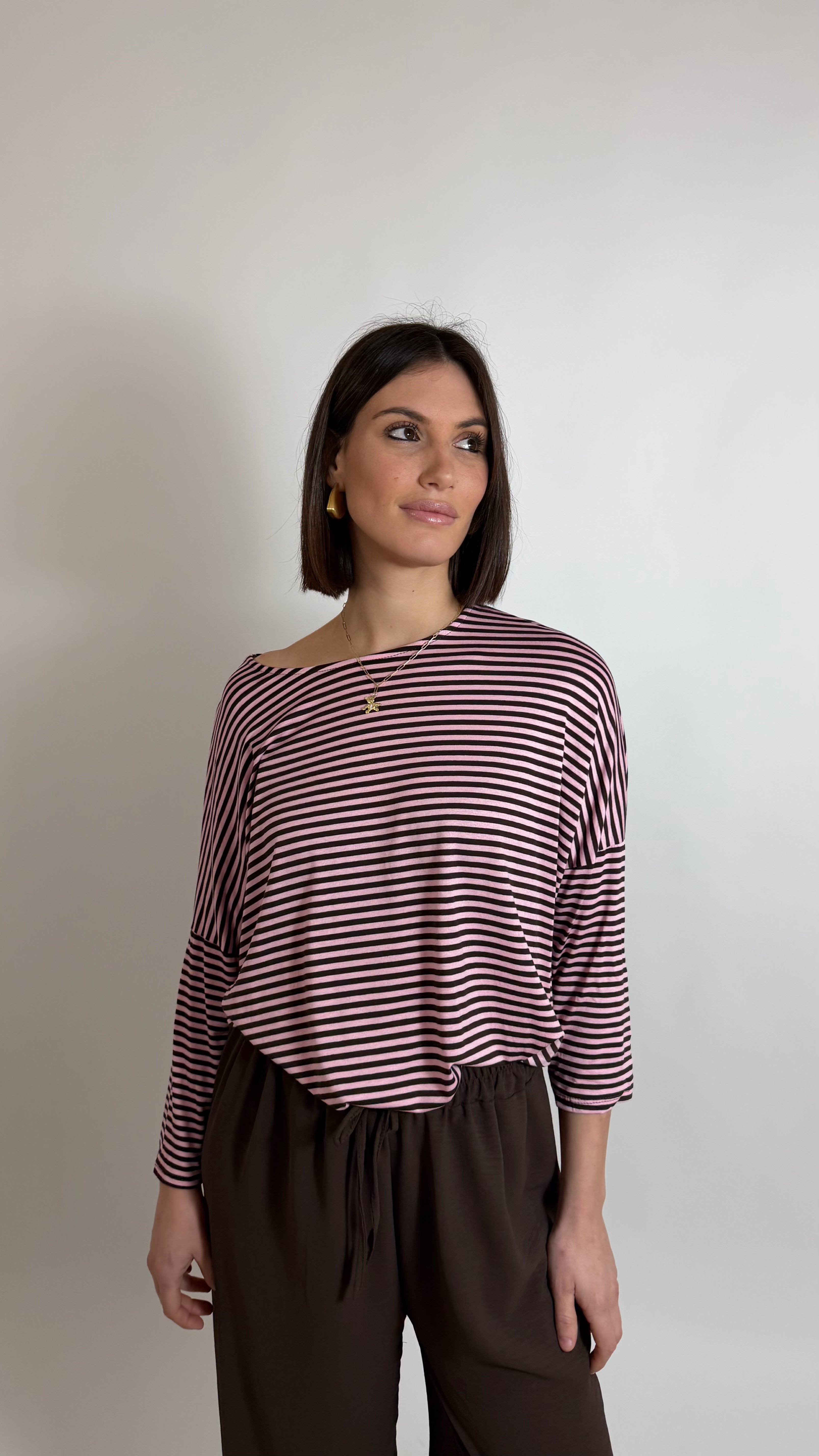 Maglia Over Stripes Pink