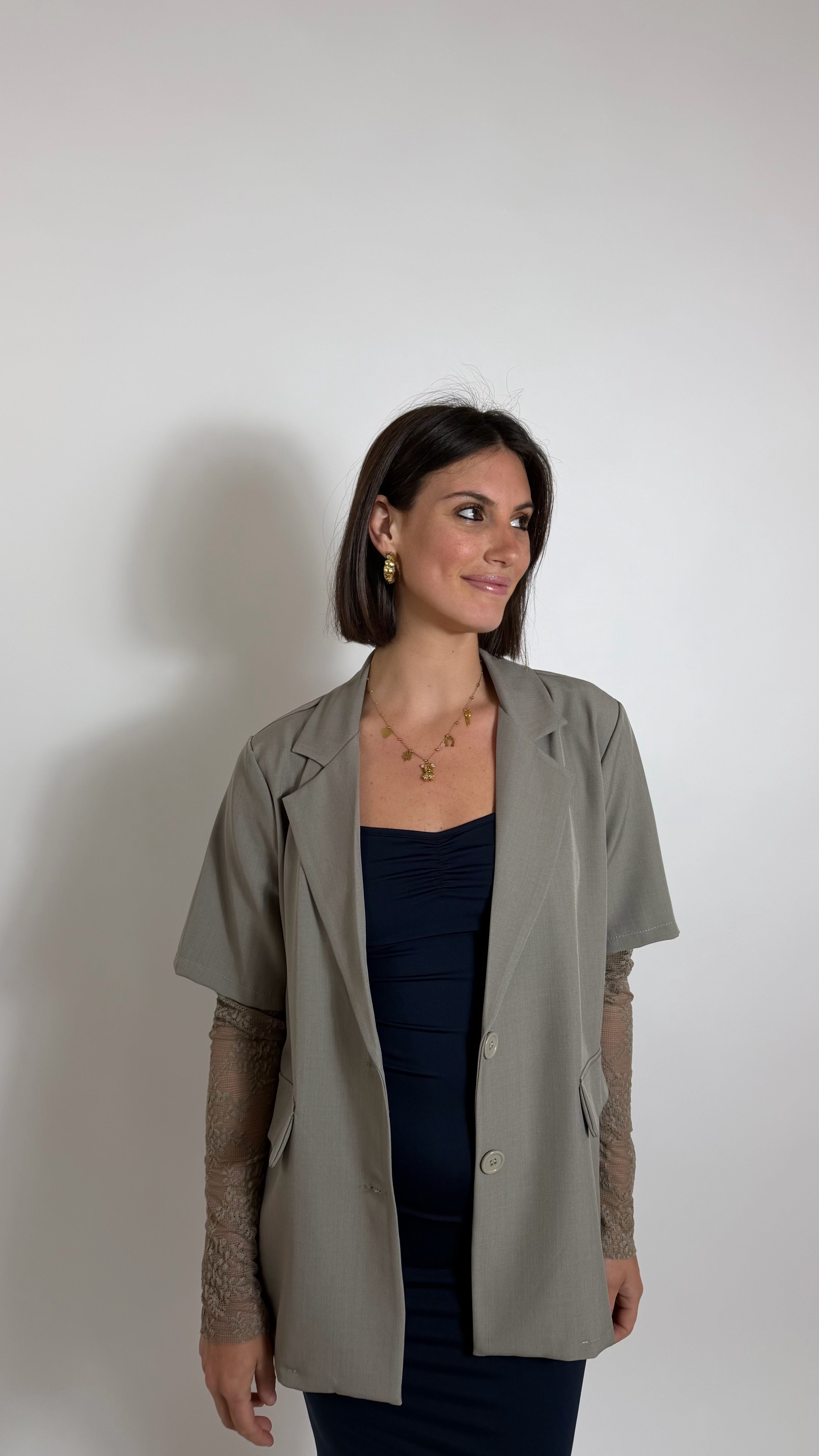 Blazer Romantic Lace Tortora
