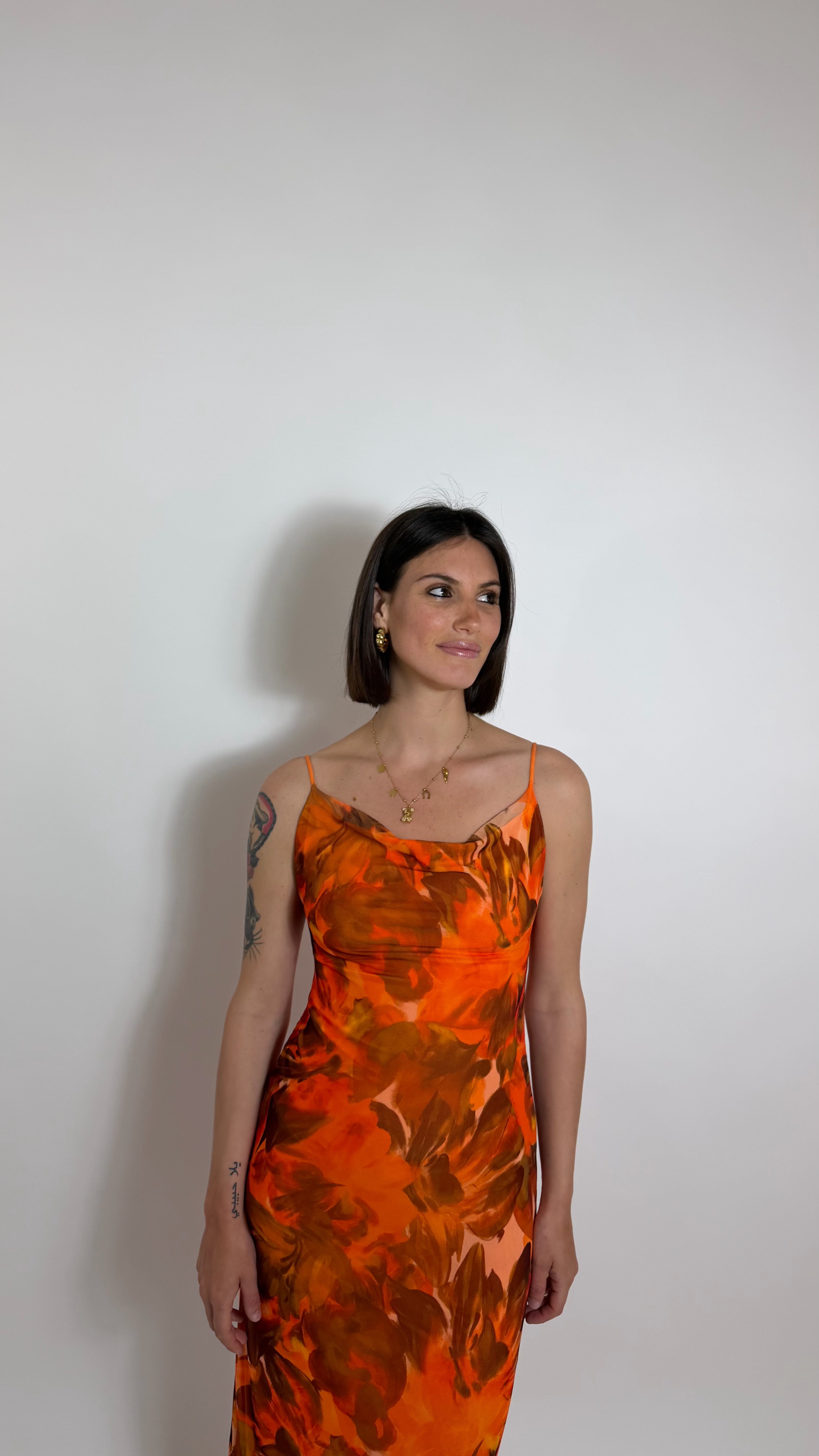 Abito Midi Golden Hour Arancio