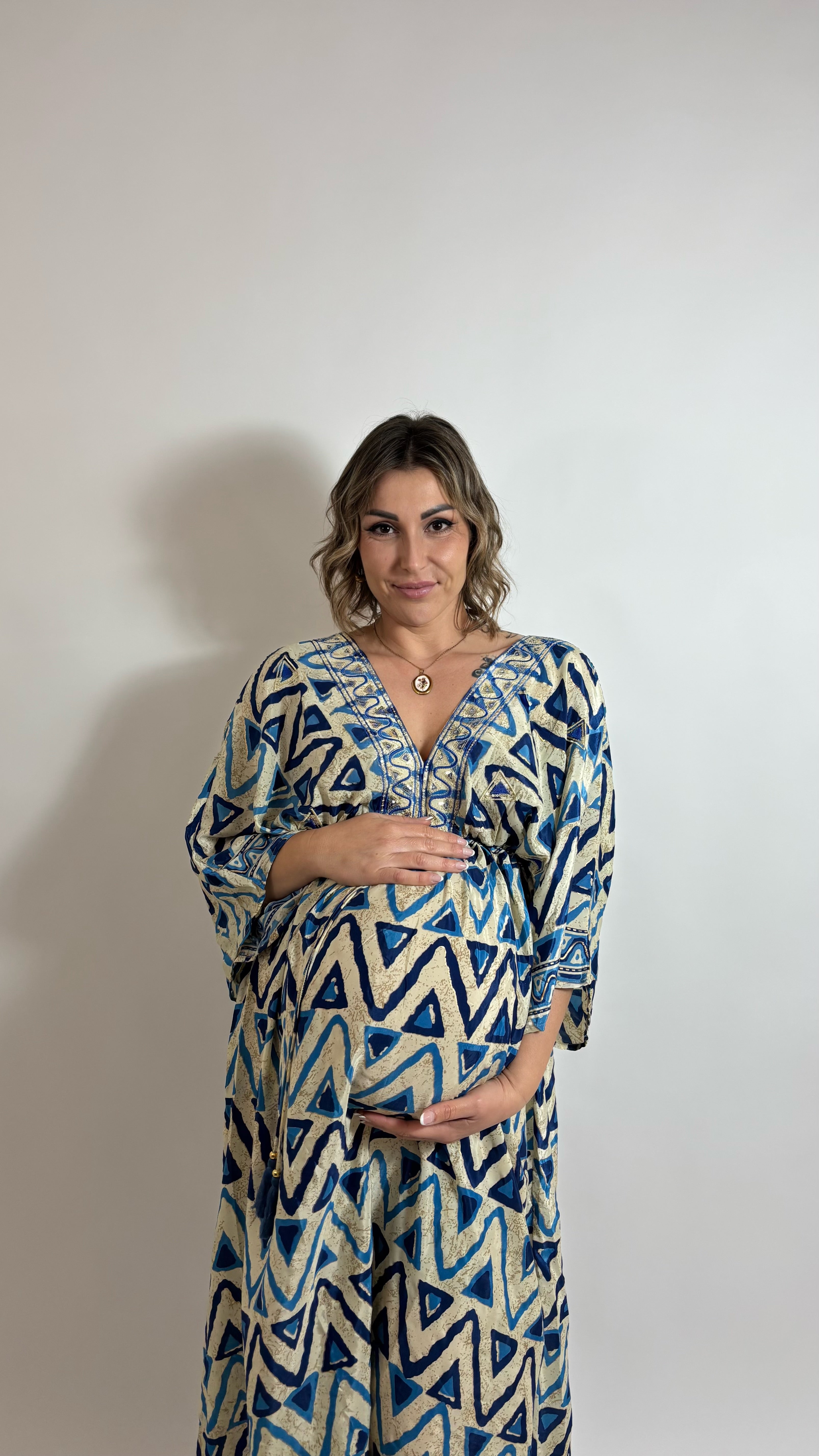 Abito Kaftano Boho-chic Blu