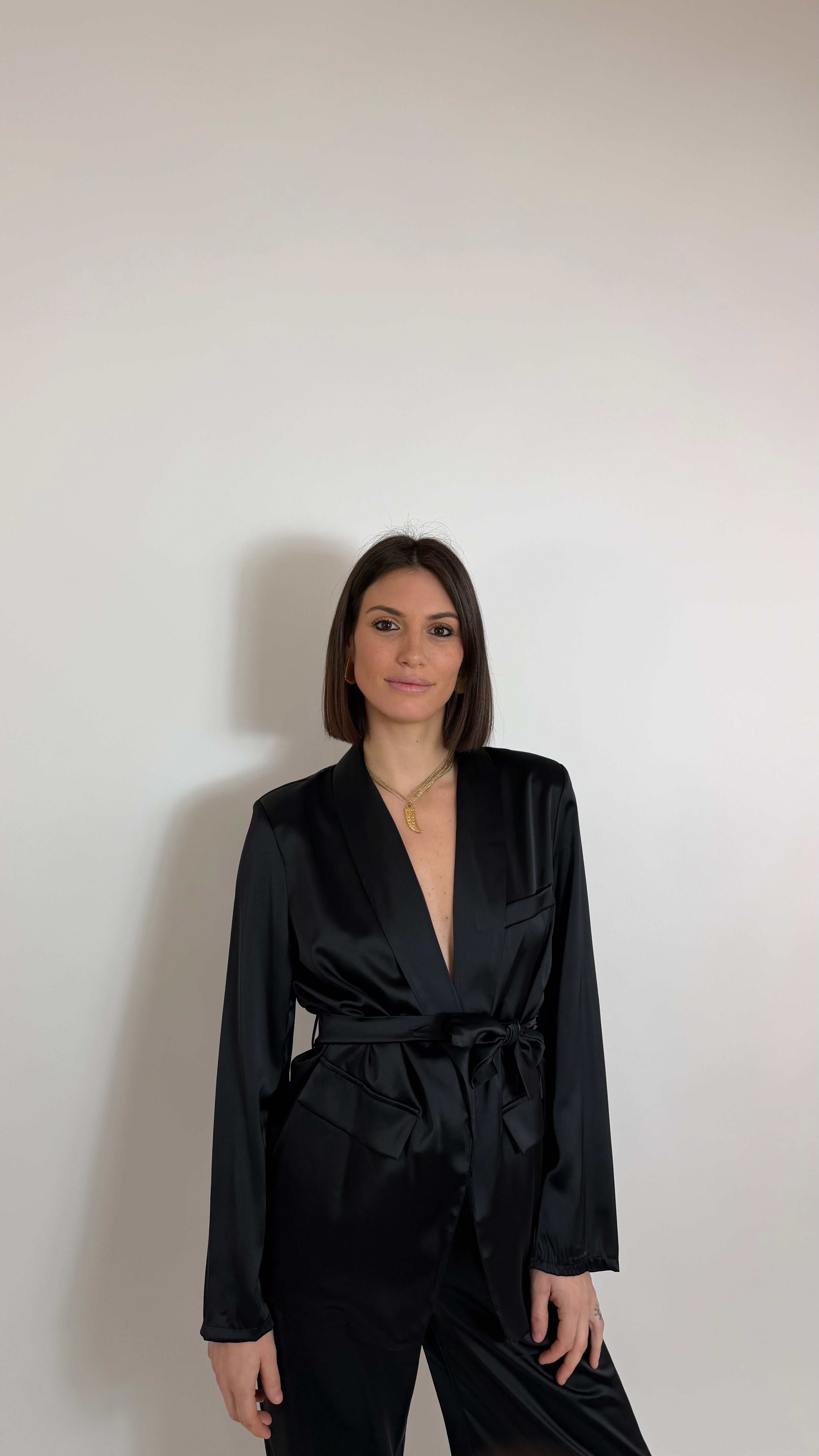 Coordinato Angel Satin Nero