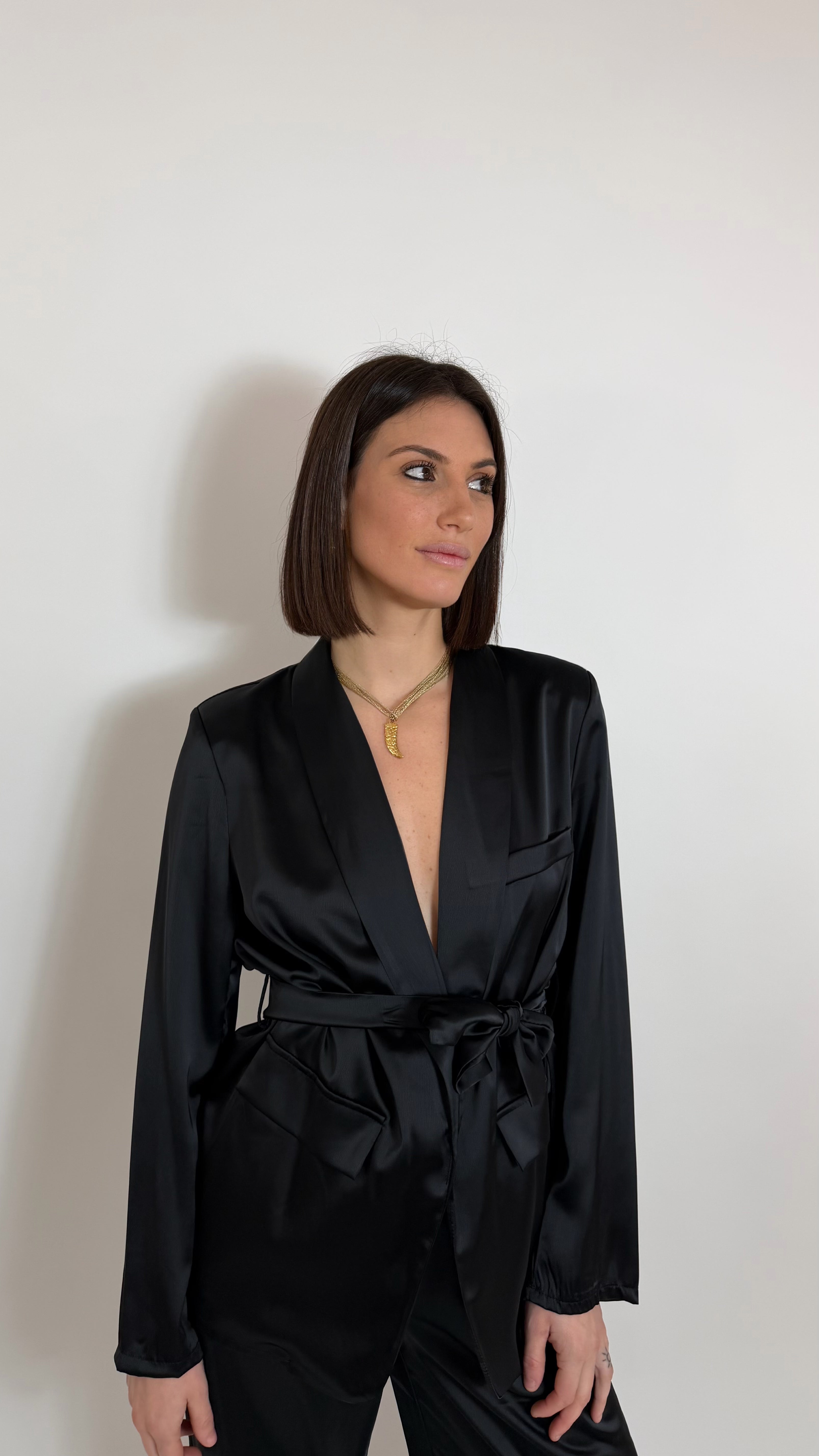 Coordinato Angel Satin Nero