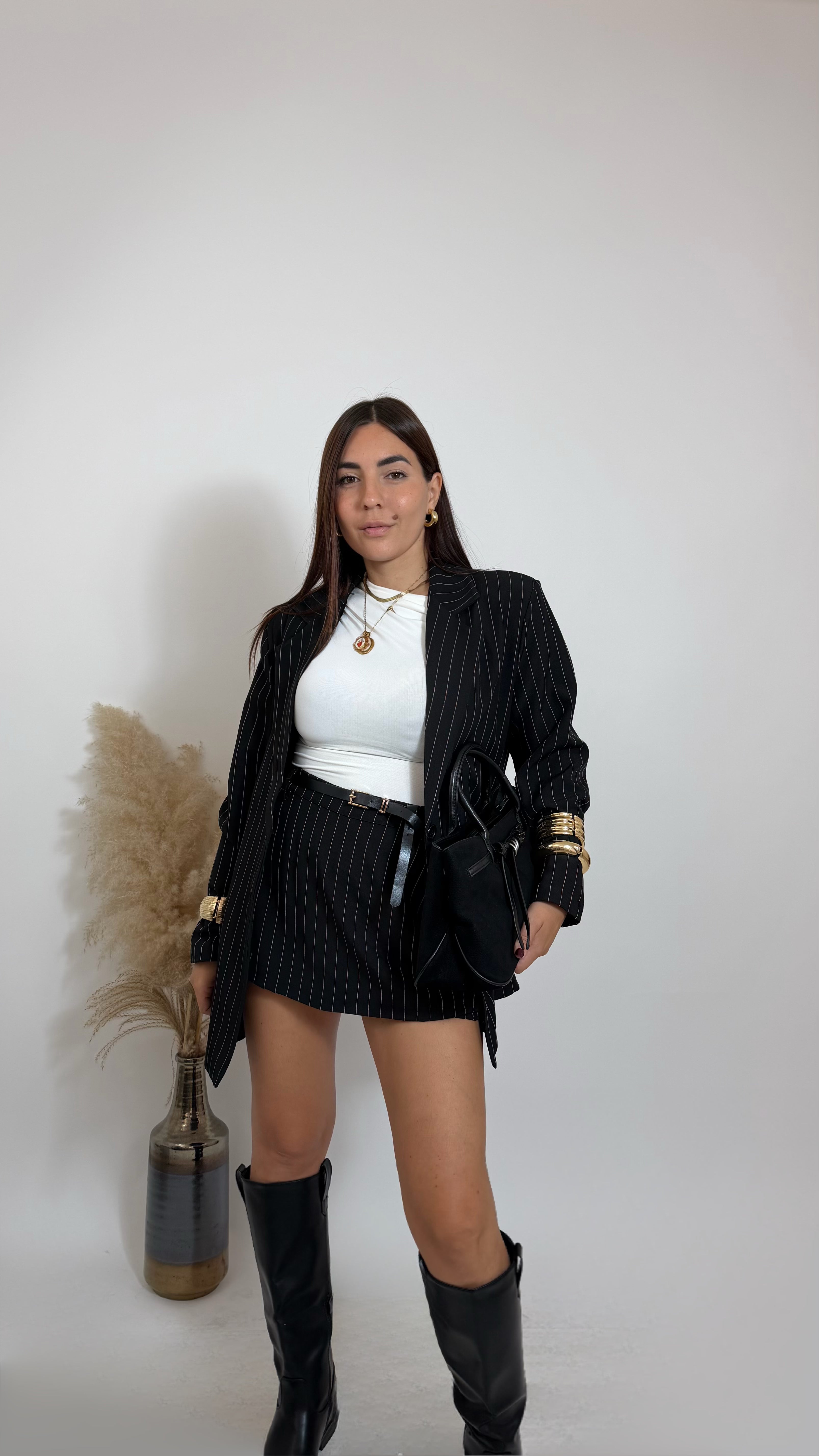 Coordinato Gessato Blazer & Skort
