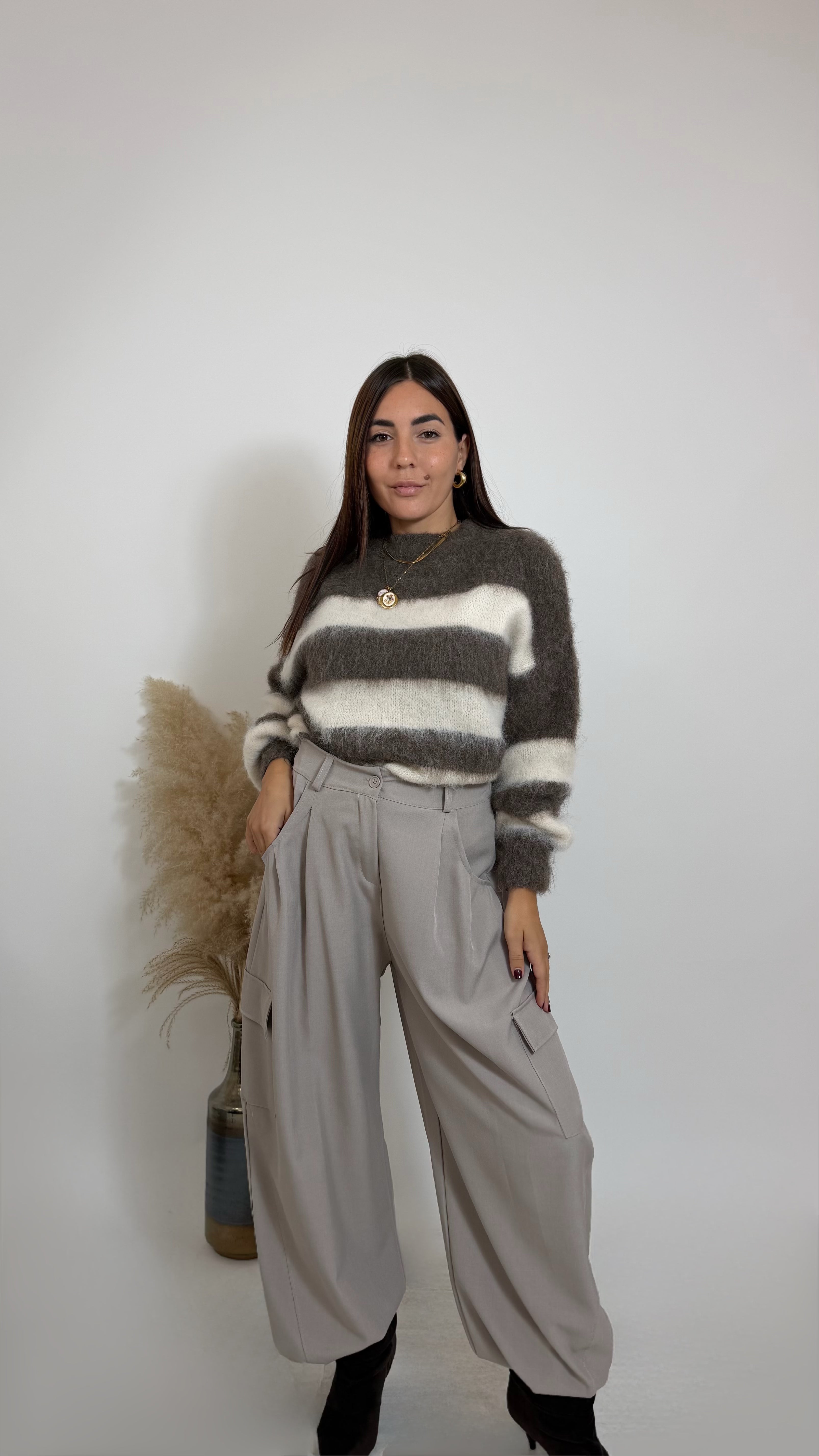 Pantalone Cargo Tailored Ecru