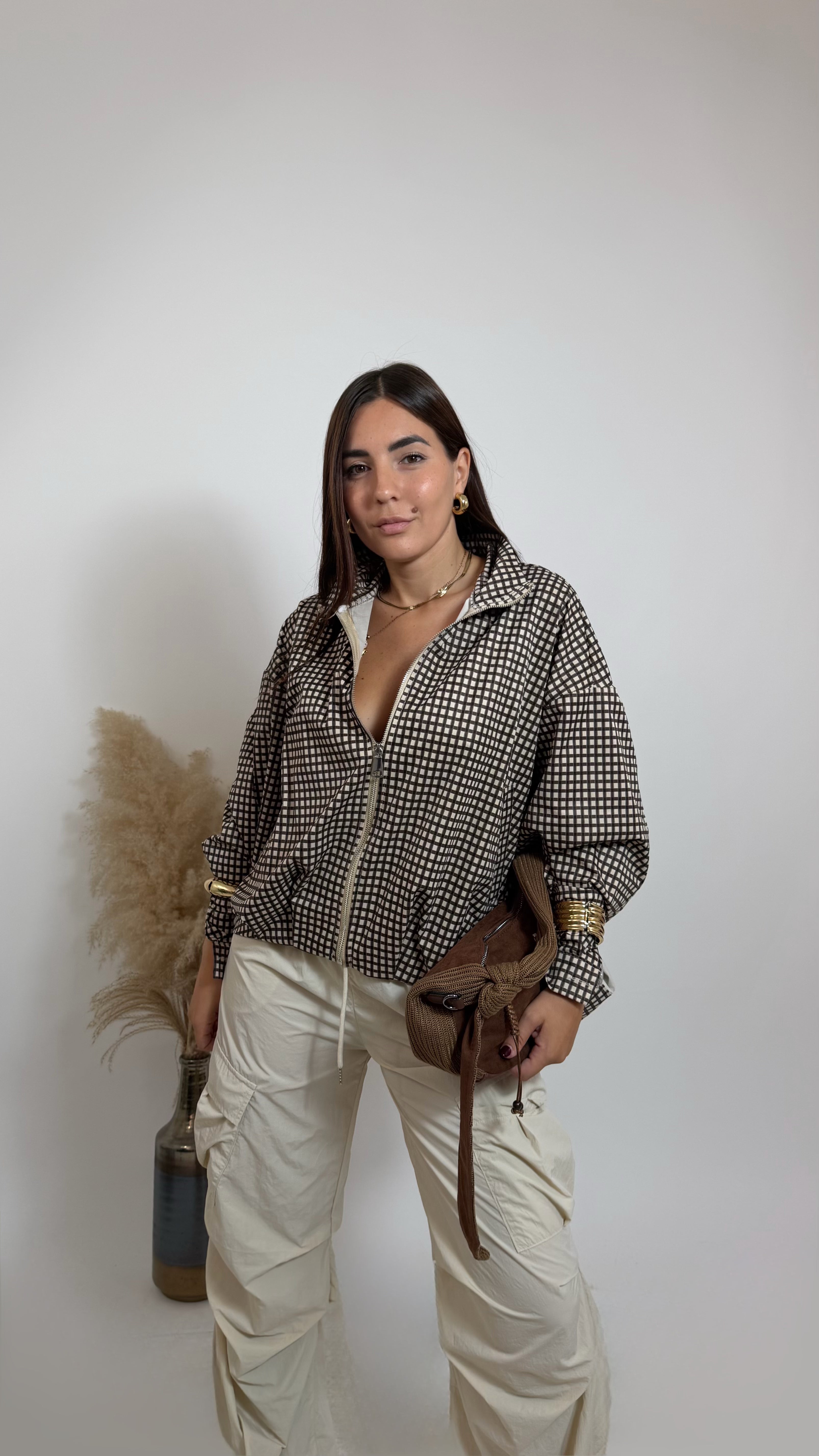 Giacca Check Zip